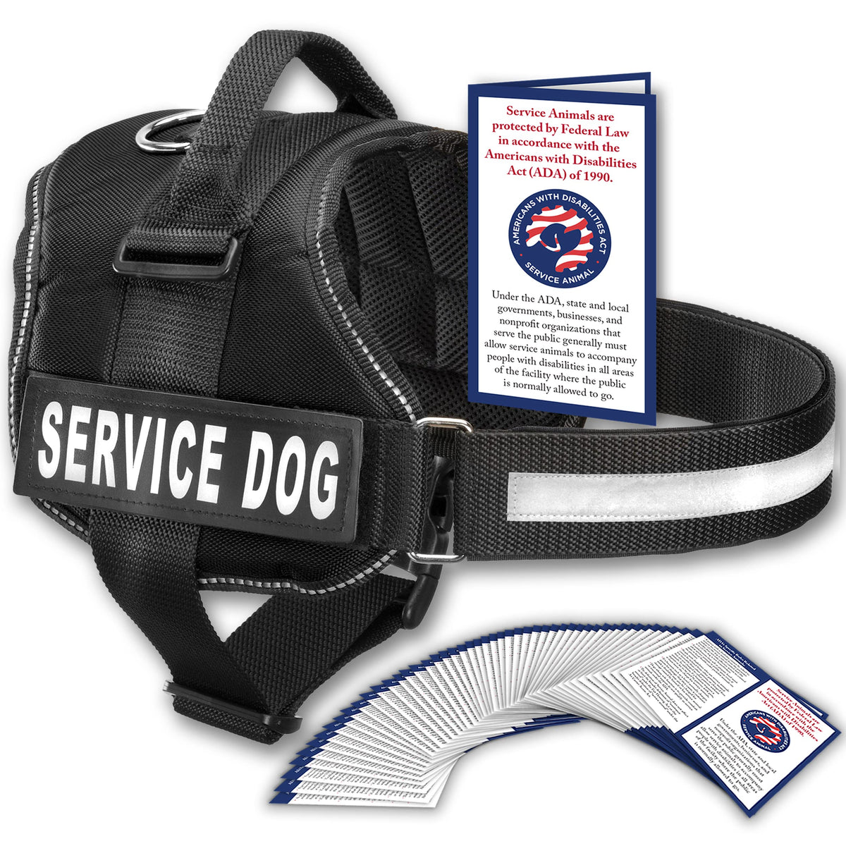Industrial Puppy Service Dog Vest with Handle - No Pull Dog Harness for Large Dogs, ESA, and Working Dogs - Adjustable Fit, Refl