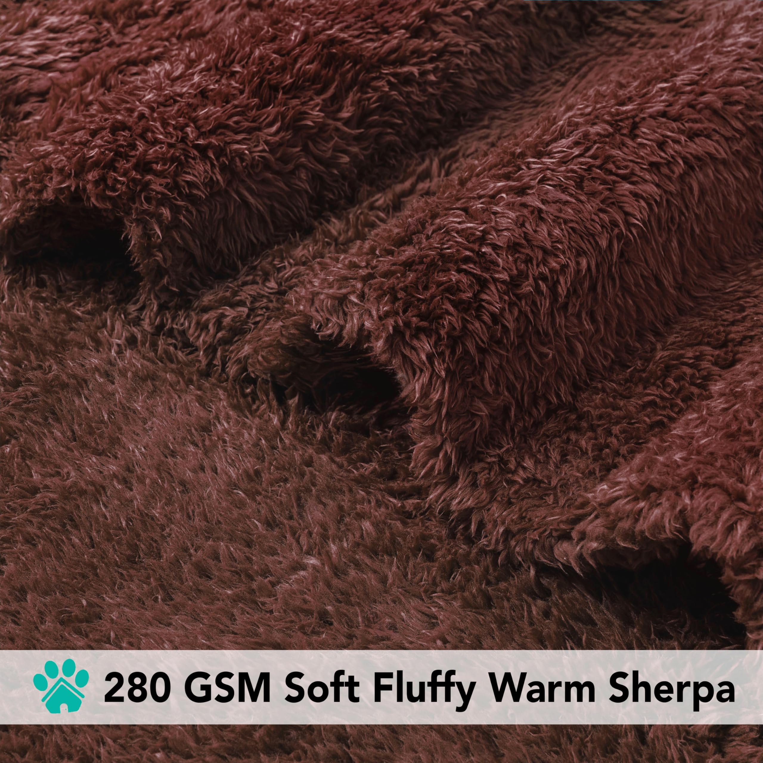 PetAmi Dog Blanket for Large Dogs Brown, Fluffy Soft Puppy Blanket, Sherpa Fleece Cat Blanket for Kitten, Calming Pet Blanket Th