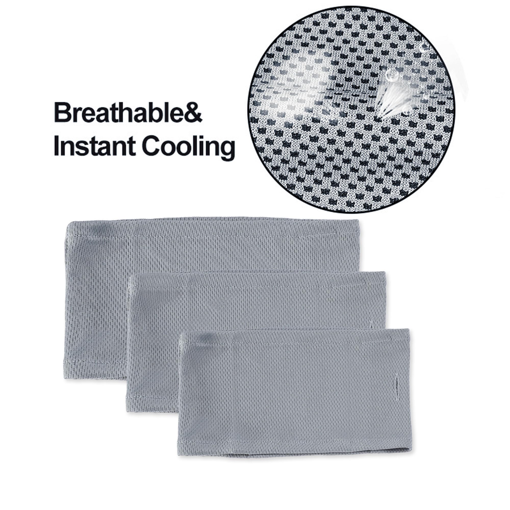 Nacoco 2 Pcs Dog Instant Cooling Scarf Summer Pet Bandana Cats Collar Ice Towels For Bulldog (Gray, M)