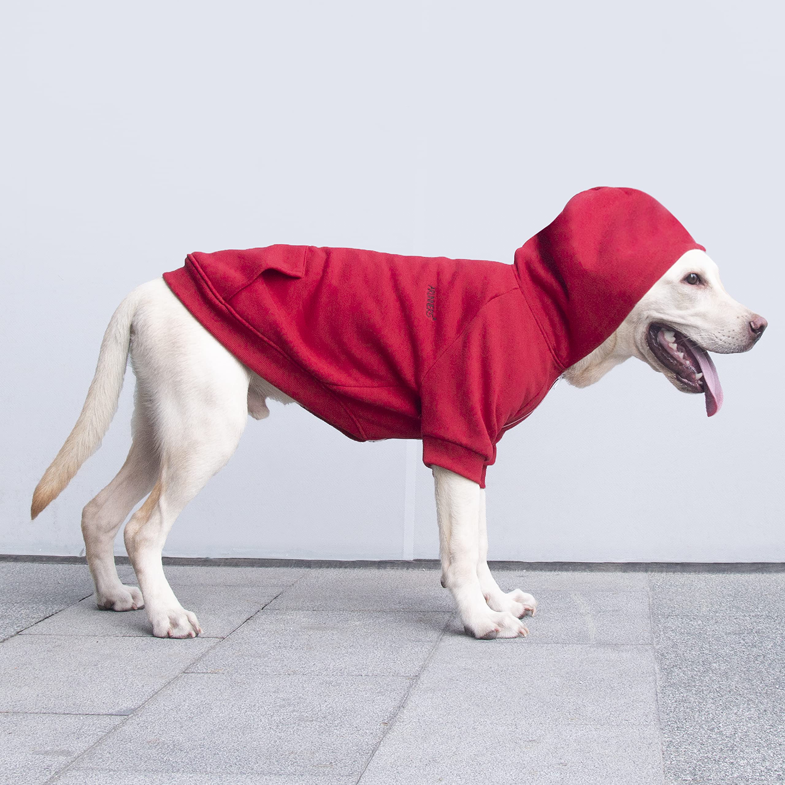 Arunners Extra Large Dog Clothes Hoodies Zip Up Sweaters For Big Dogs Labrador Border Collie Puppy Red Xl