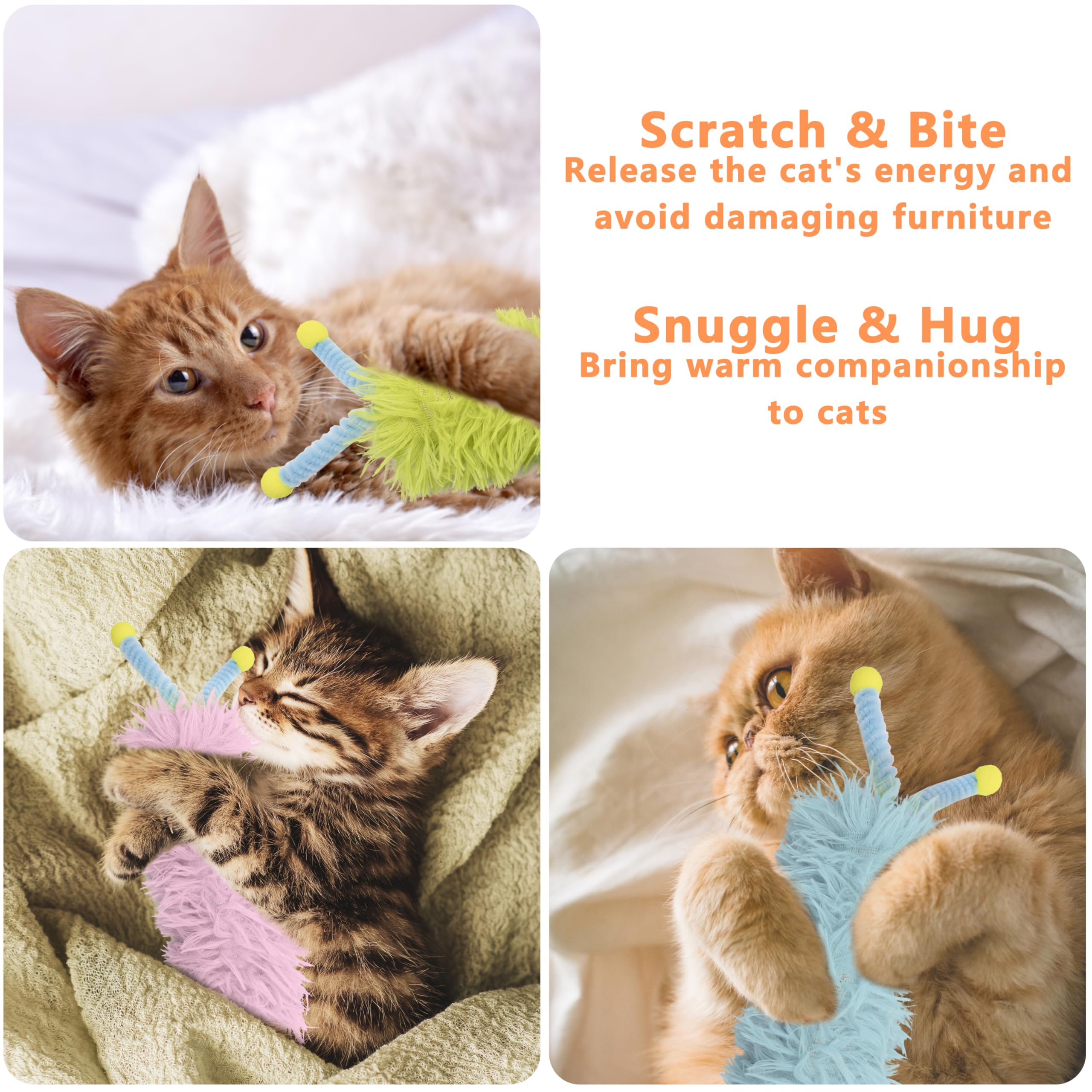 Maiiu 3 Pack Catnip Pillows - Soft And Durable Cat Toys With Antennae, Rich Color, Indoor Interactive Kicker, Companion For Cats