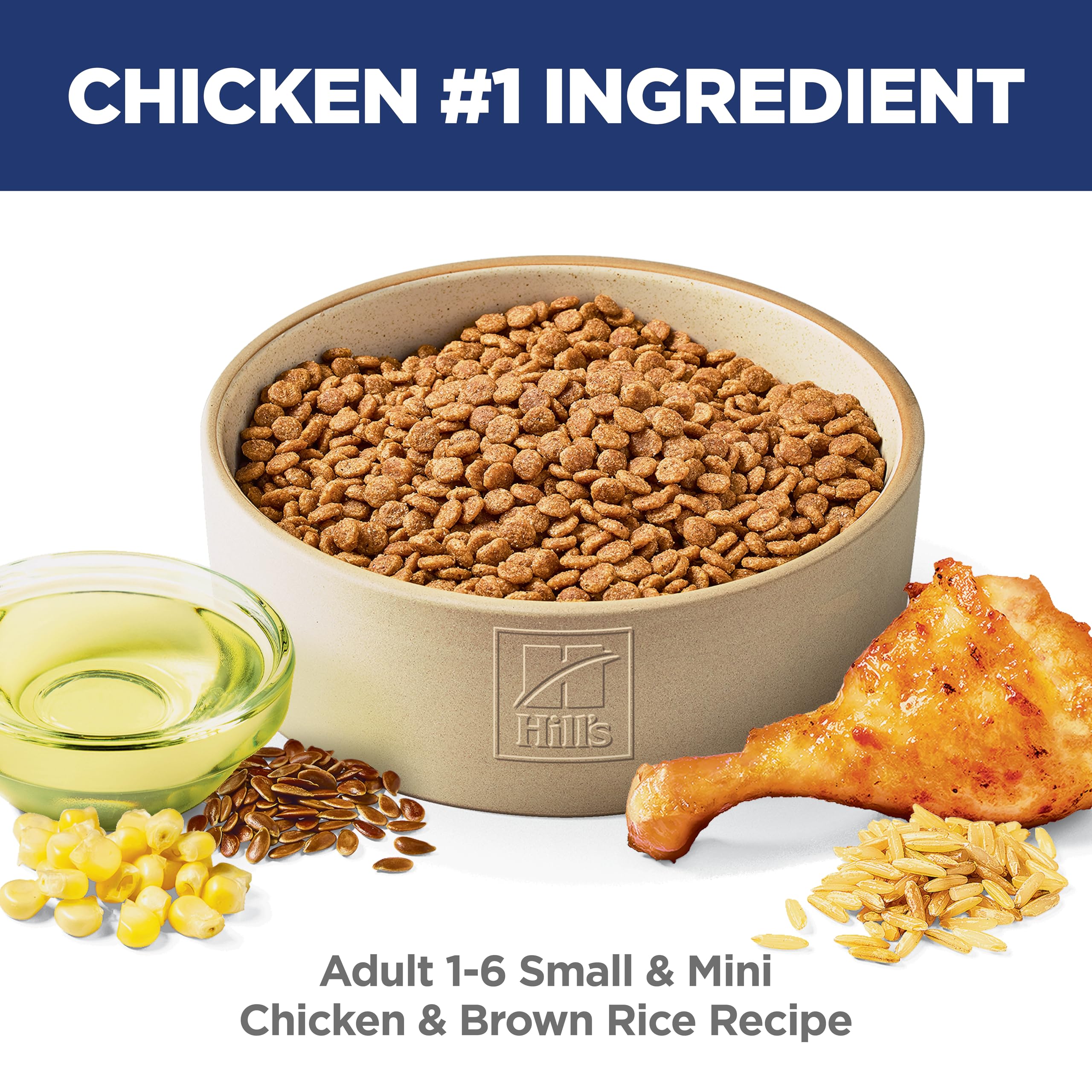 Hills Science Diet Small & Mini, Adult 1-6, Small & Mini Breeds Premium Nutrition, Dry Dog Food, Chicken & Brown Rice, 4.5 lb B