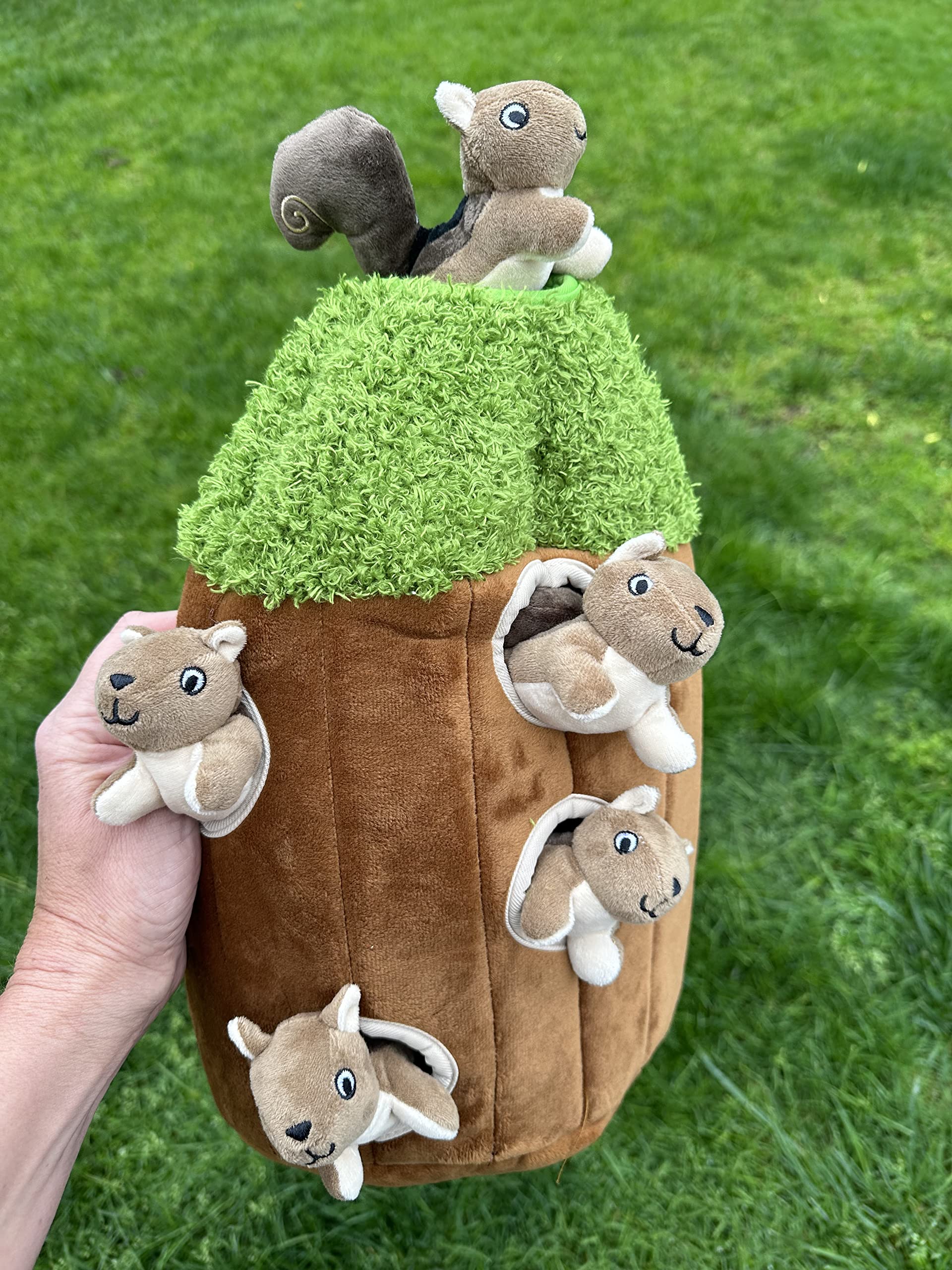 Glow Pups Hide And Seek Toy For Medium Size Dogs, Squirrel Tree Dog Toy, Burrow Dog Toy, Hide And Seek Dog Toy With Squeaker, Multipack Dog Toy (Tree With Squirrels, Large)