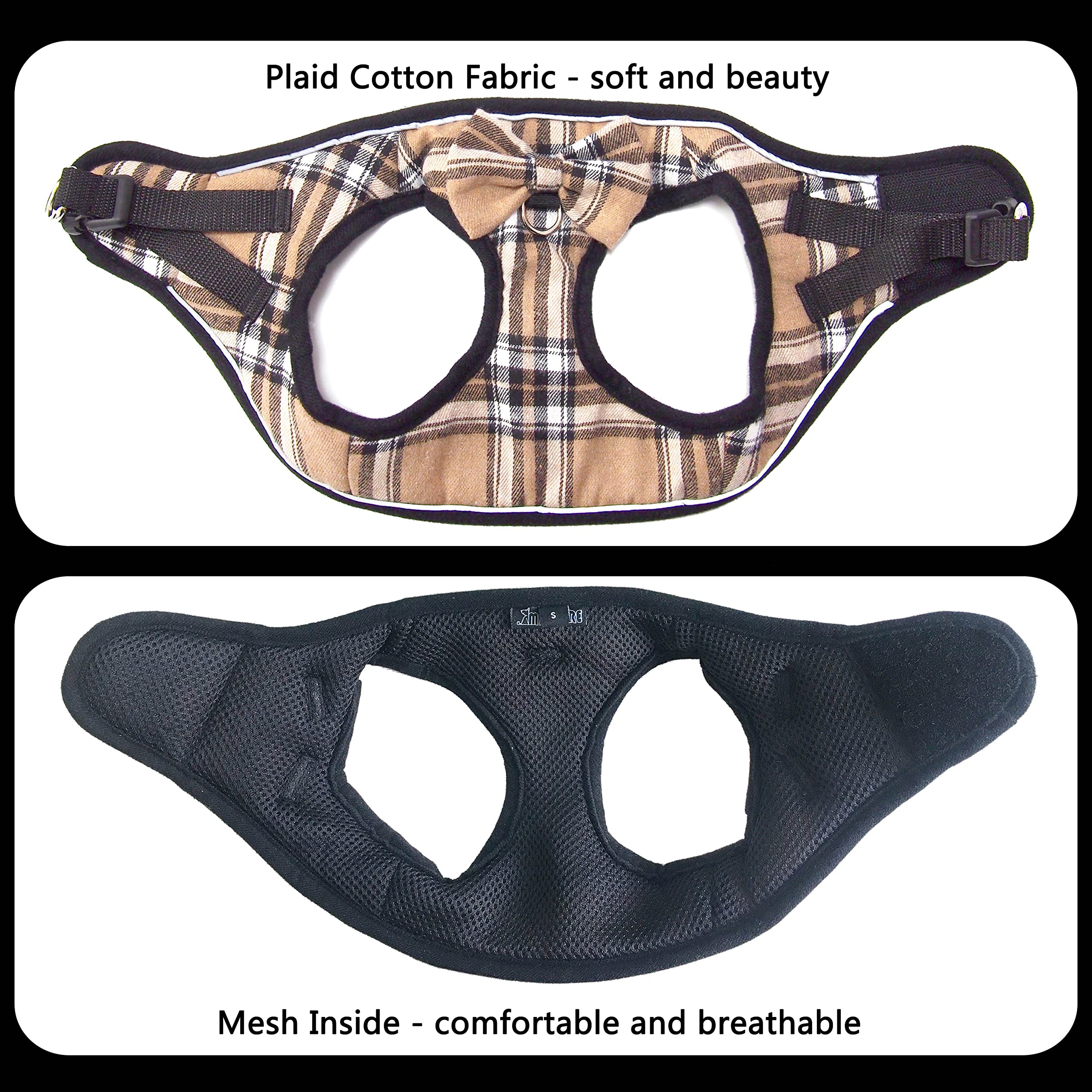 Mesh Soft Dog Harness, Adjustable No Pull Reflective Comfort Pet Vest For Dogs (Light Khaki, Xx-Small)