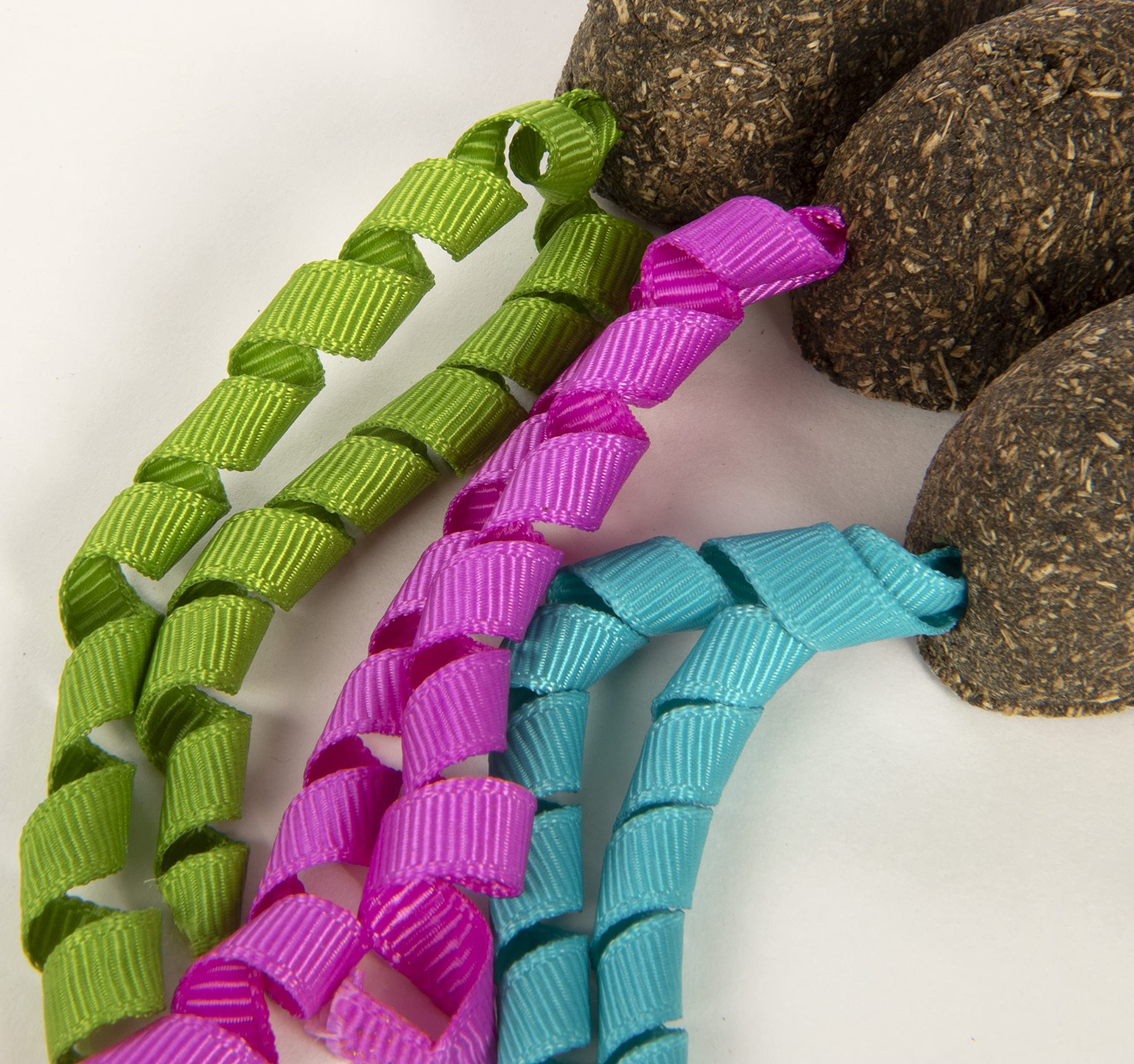 Smartykat (3 Count) Magic Mice Compressed Catnip Ribbon Cat Toys - Green/Pink/Blue, 3 Count