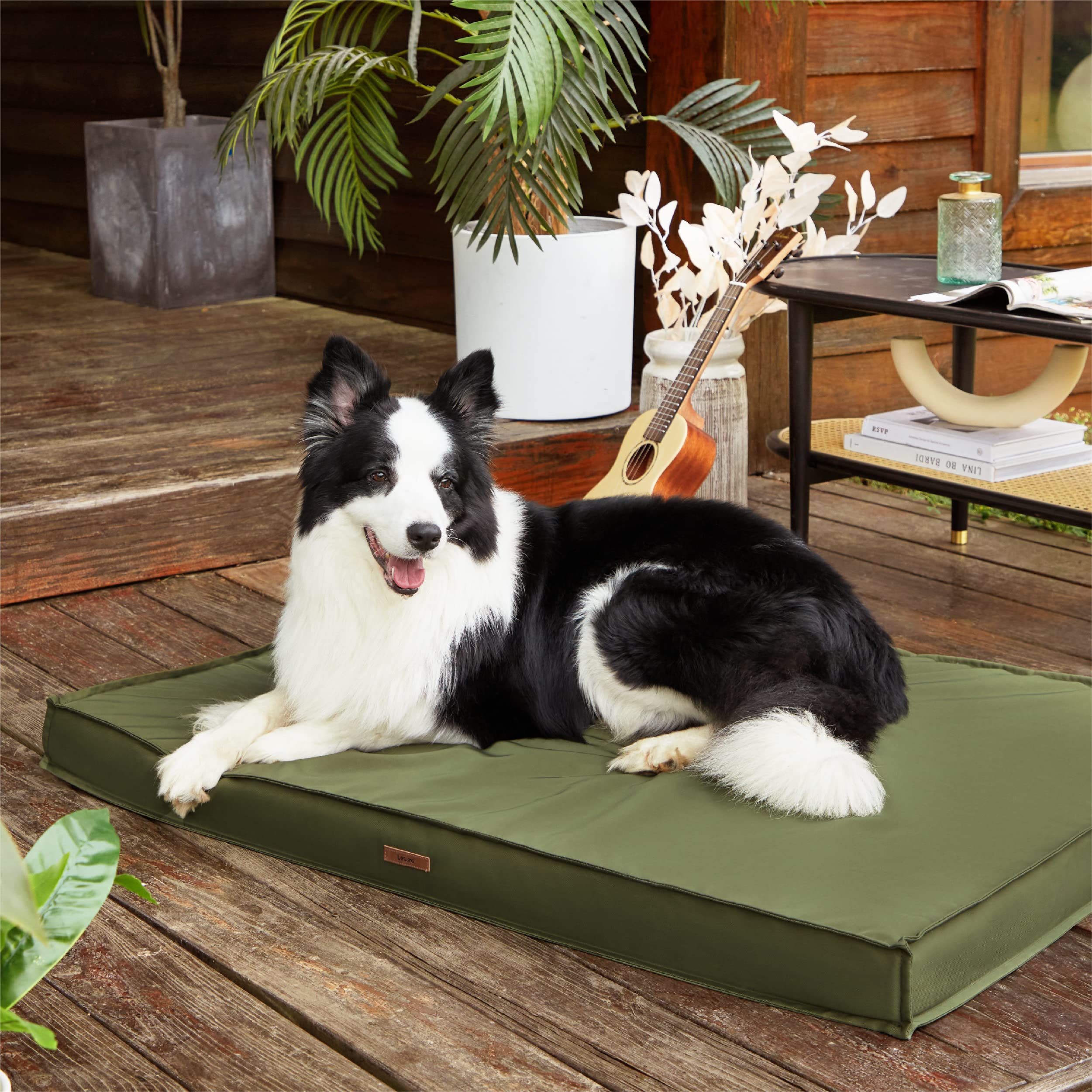Lesure Outdoor Waterproof Dog Crate Bed Large Sized Dog, Orthopedic Egg Crate Foam Pet Bed With Oxford Fabric Surface And Remova