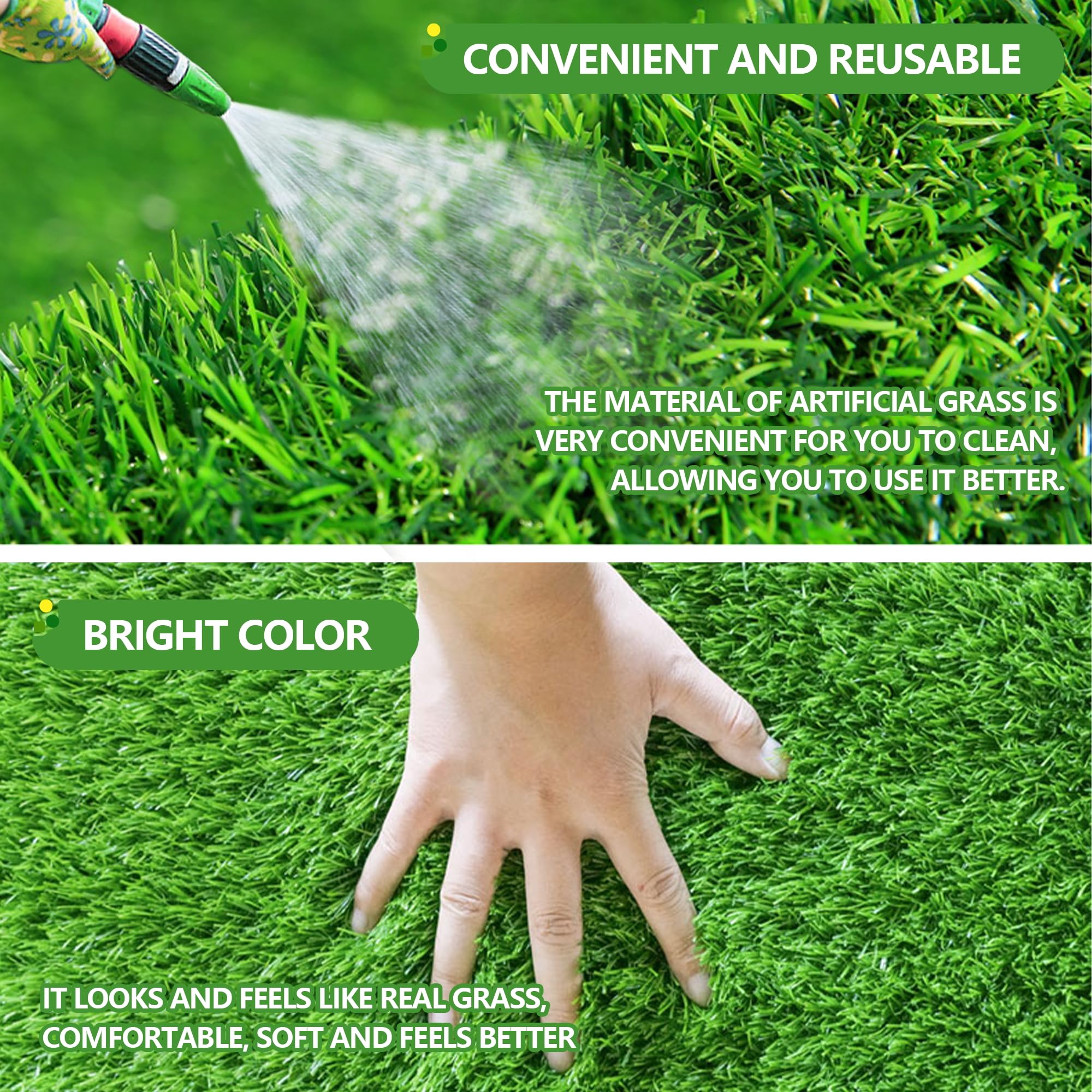 Starroad-Tim Artificial Grass Rug Turf For Dogs Indoor Outdoor Fake Grass For Dogs Potty Training Area Patio Lawn Decoration