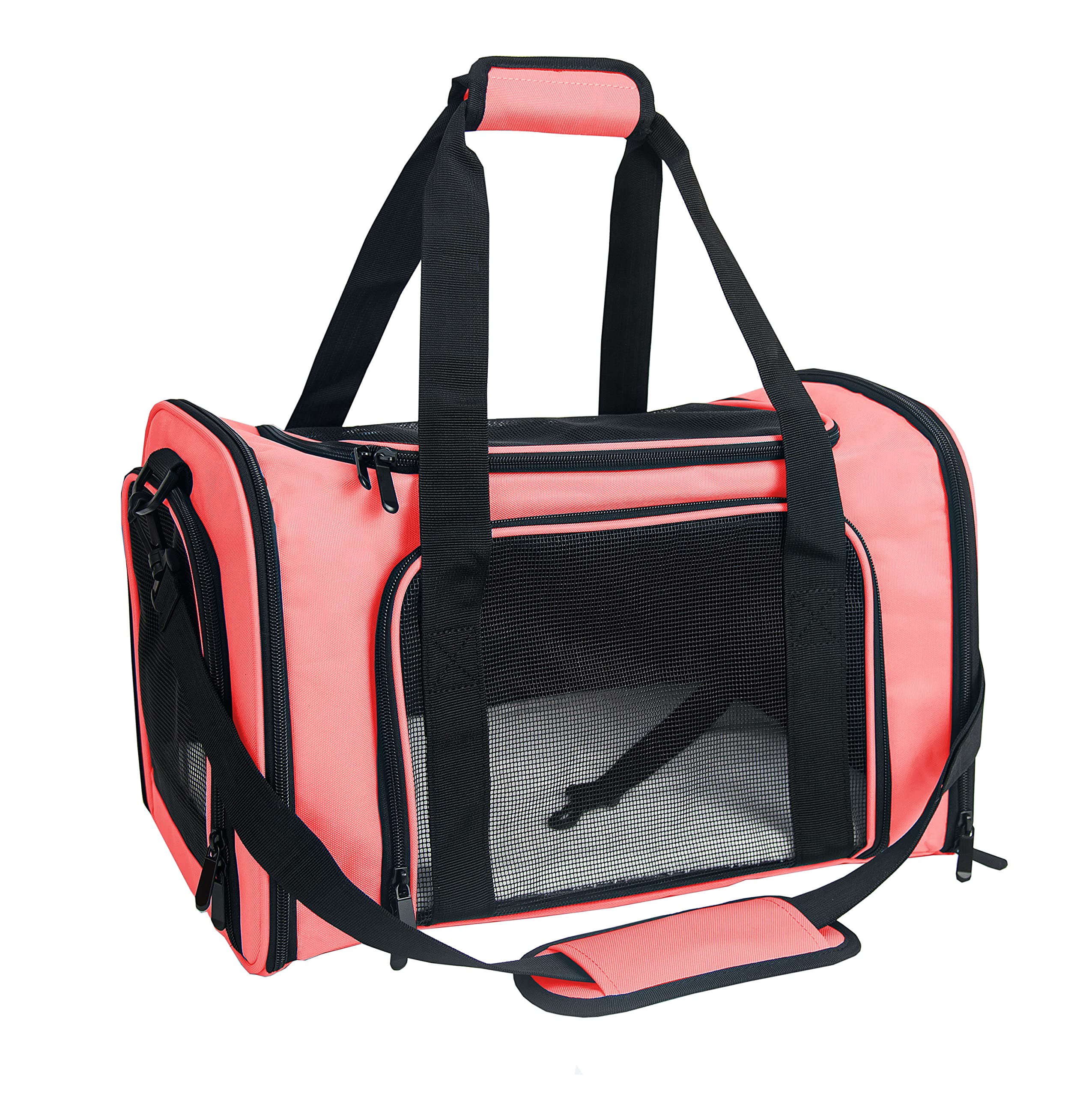 Nextfri Soft Sided Carrier For Small Medium Cats Dogs,Tsa Airline Approved Collapsible Travel Pet Carrier (Medium, Watermelon)