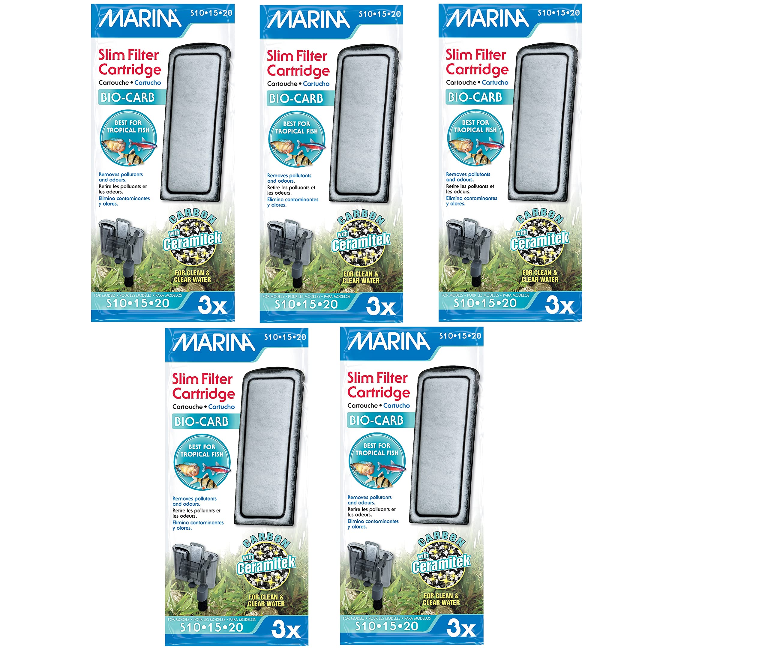 Marina Slim Filter Carbon Plus Ceramic Cartridge (15-Count)