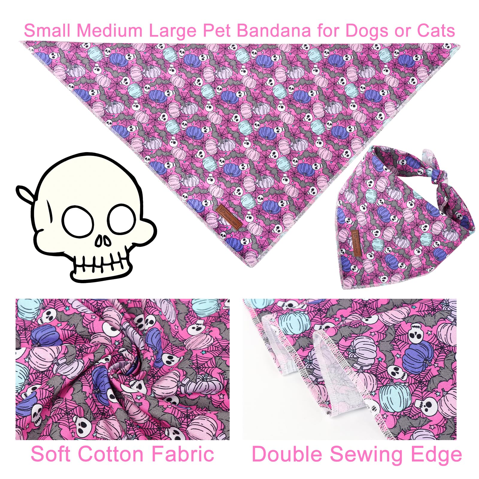Up Urara Pup Halloween Pumpkin Dog Bandana, Halloween Triangle Bid Scarf With Pumpkin Bat Pattern, Cotton Pet Kerchief For Girl Boy Dogs Or Cats, Cute Puppy Bandana Fancy For Dogs