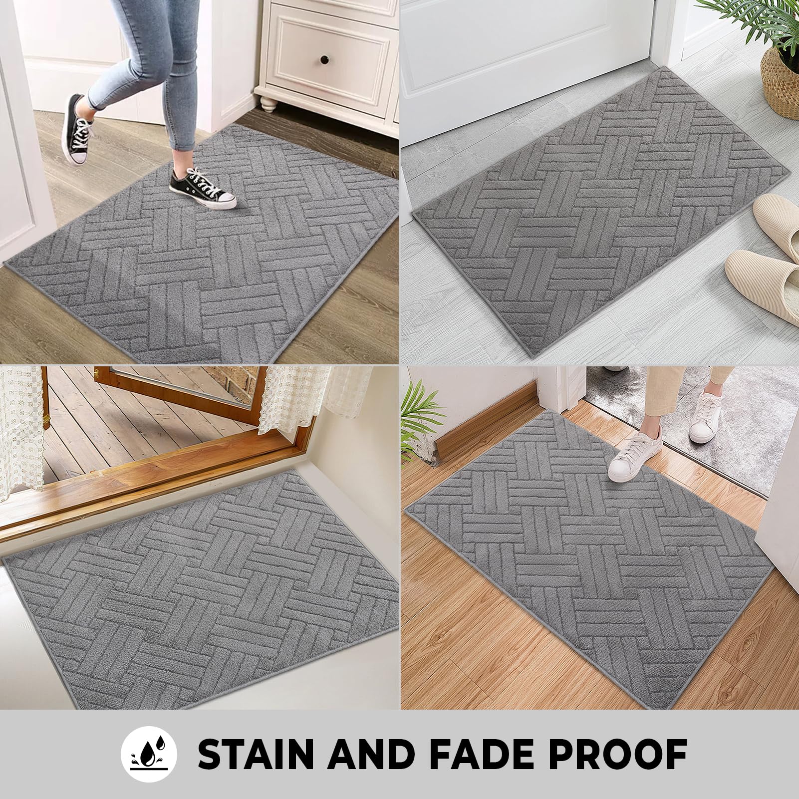 Syalife Door Mat Indoor Doormat, Non-Slip Resist Dirt Entryway Rug Entrance Mat, Dog Door Mat, Super Absorbent Welcome Mat For M
