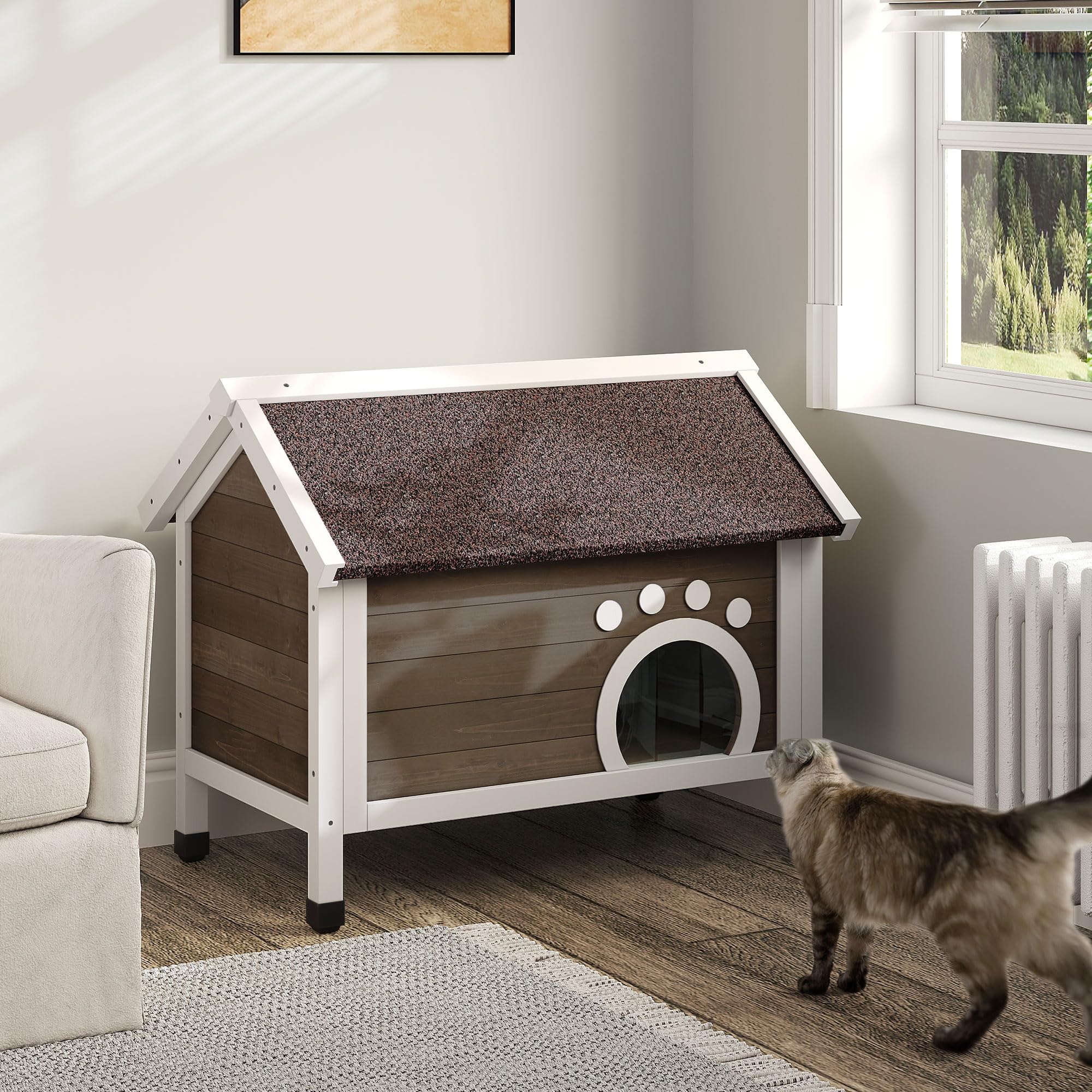 Dwvo Outdoor Cat House Insulated, With All-Round Foam, Large Outside Feral Cat Shelter Weatherproof, Winter Cat House For Multip