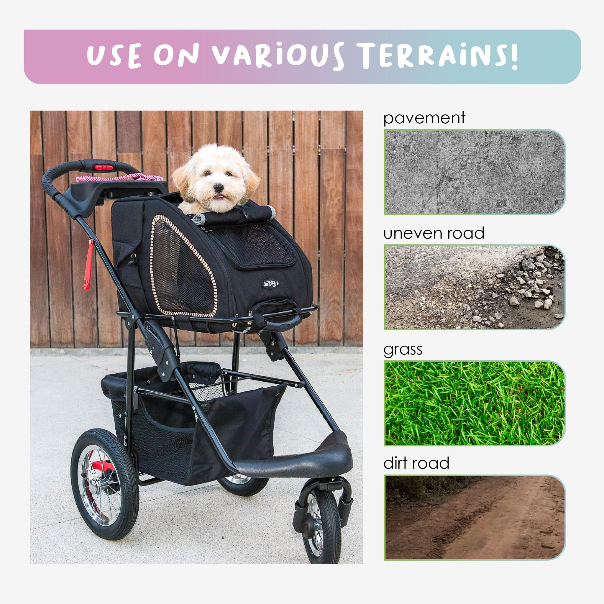Petique Sunset Strip 5-In-1 Complete Travel System With Pet Carrier And Pet Stroller For Dogs And Cats