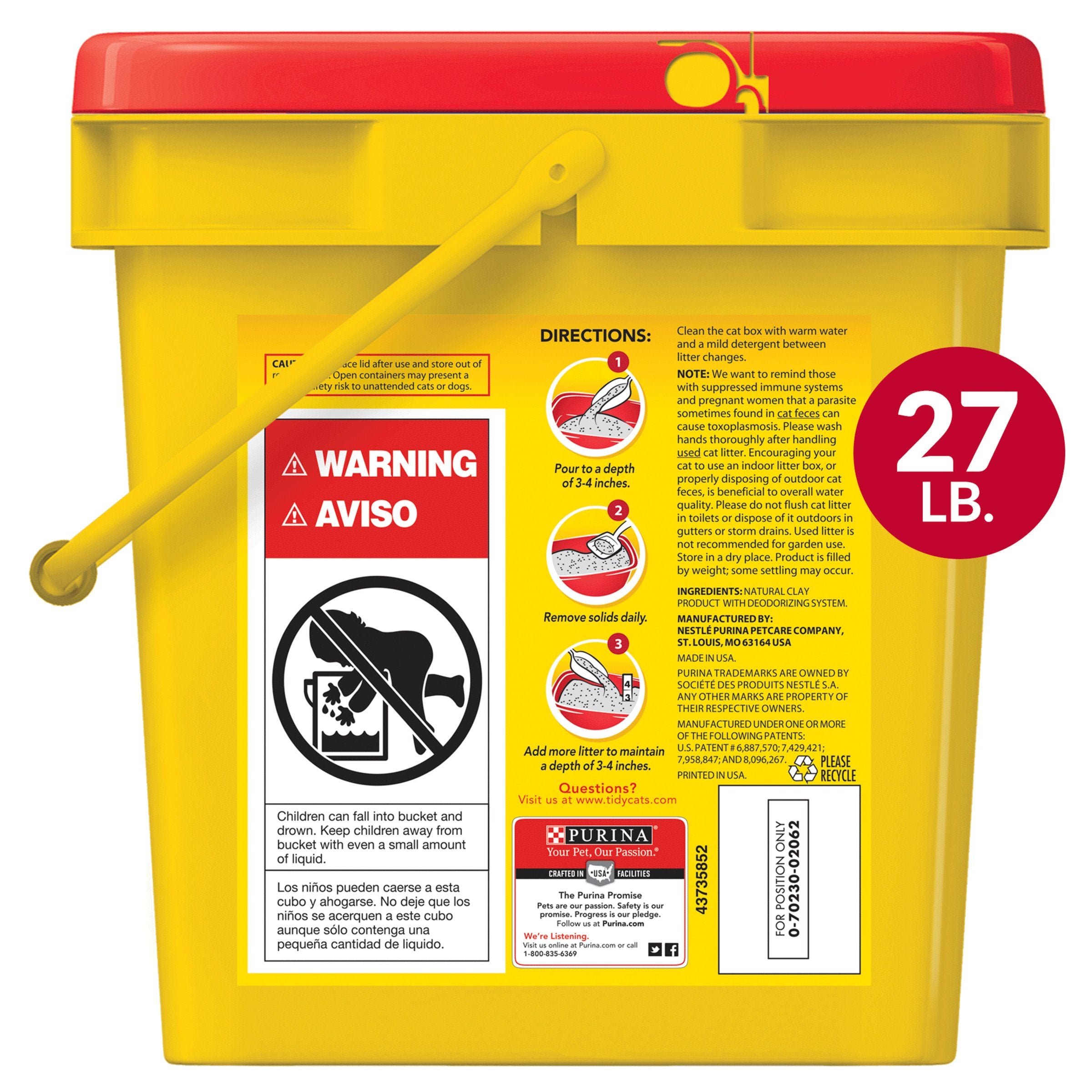 Purina Tidy Cats Clumping Cat Litter, 24/7 Performance Multi Cat Litter - 27 Lb. Pail