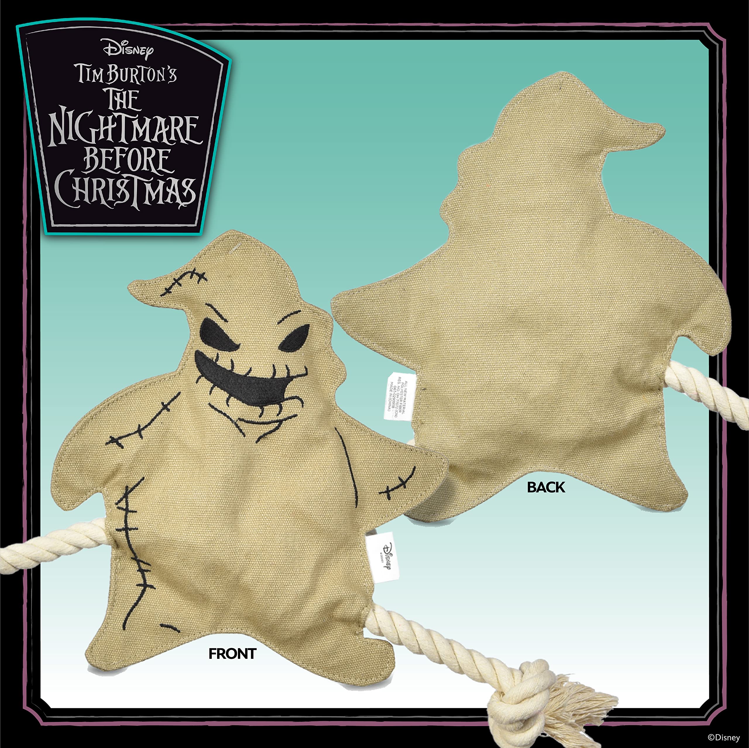 Disney For Pets Nightmare Before Christmas 9'' Oogie Boogie Flattie | Oogie Boogie Flat Dog Toy | Nightmare Before Christmas Mov