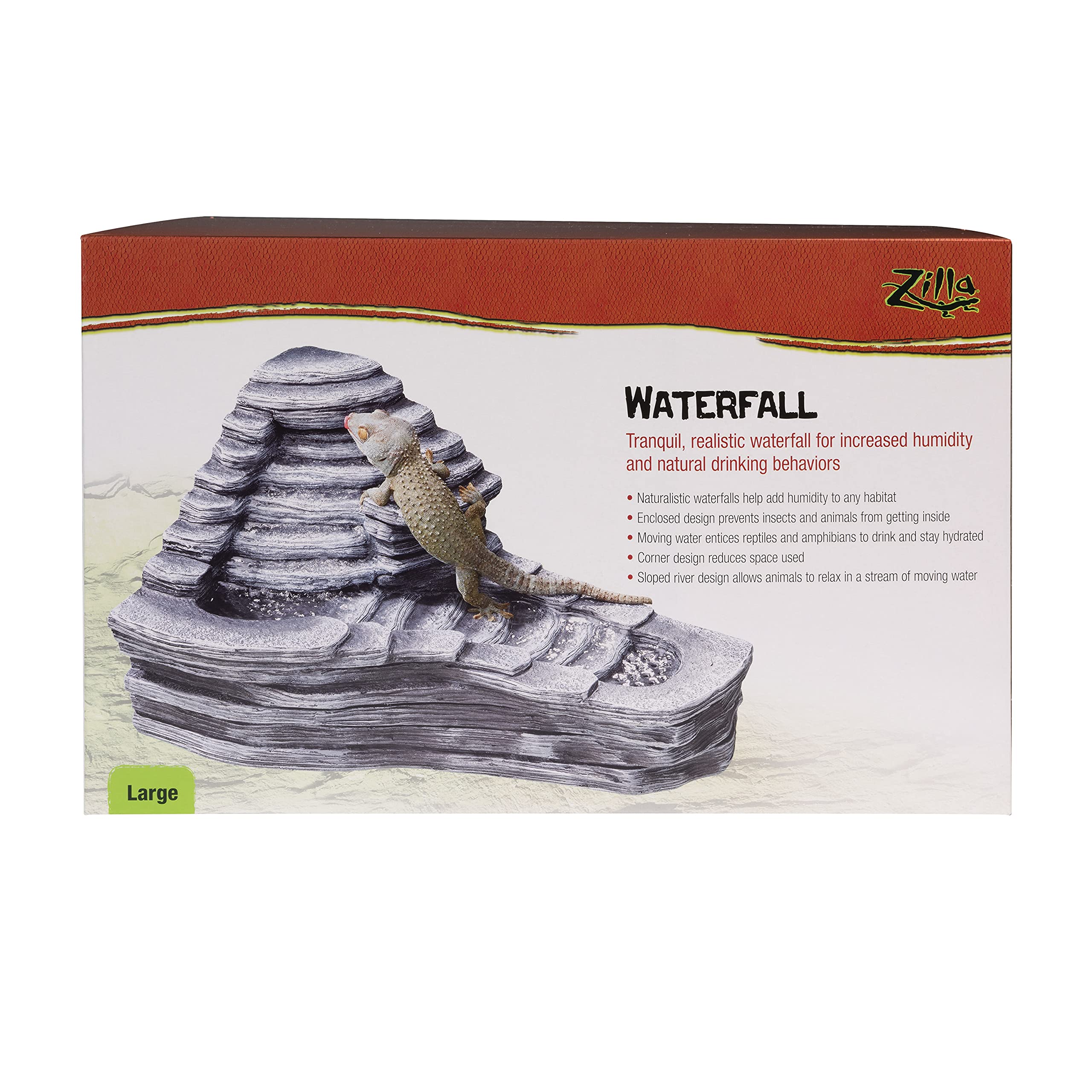 Zilla Pet Reptile Terrarium Waterfall Décor, Large
