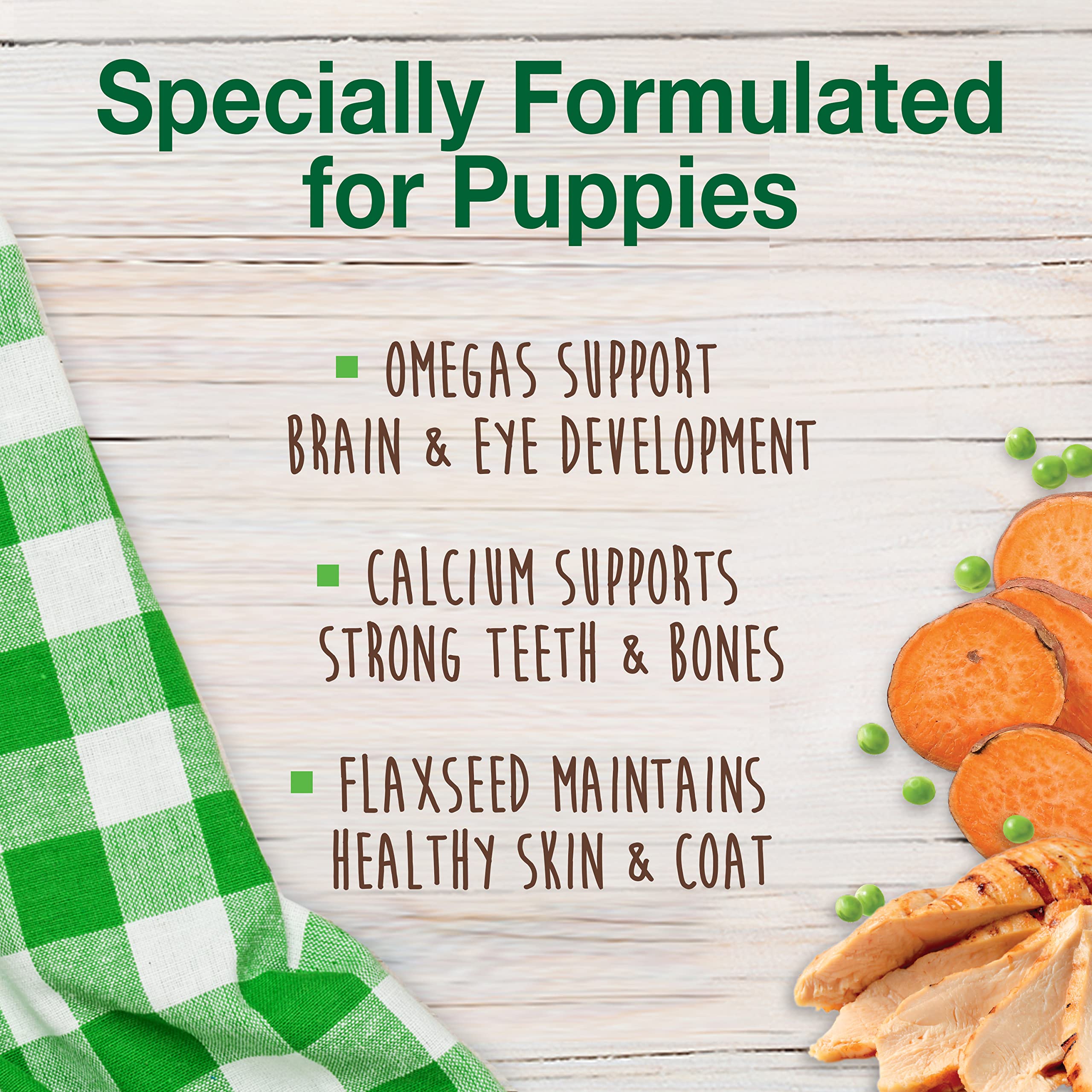 Nylabone Healthy Edibles Natural Puppy Chews Long Lasting Treats for Puppies, Turkey & Sweet Potato Flavor, Small/Regular (8 Cou