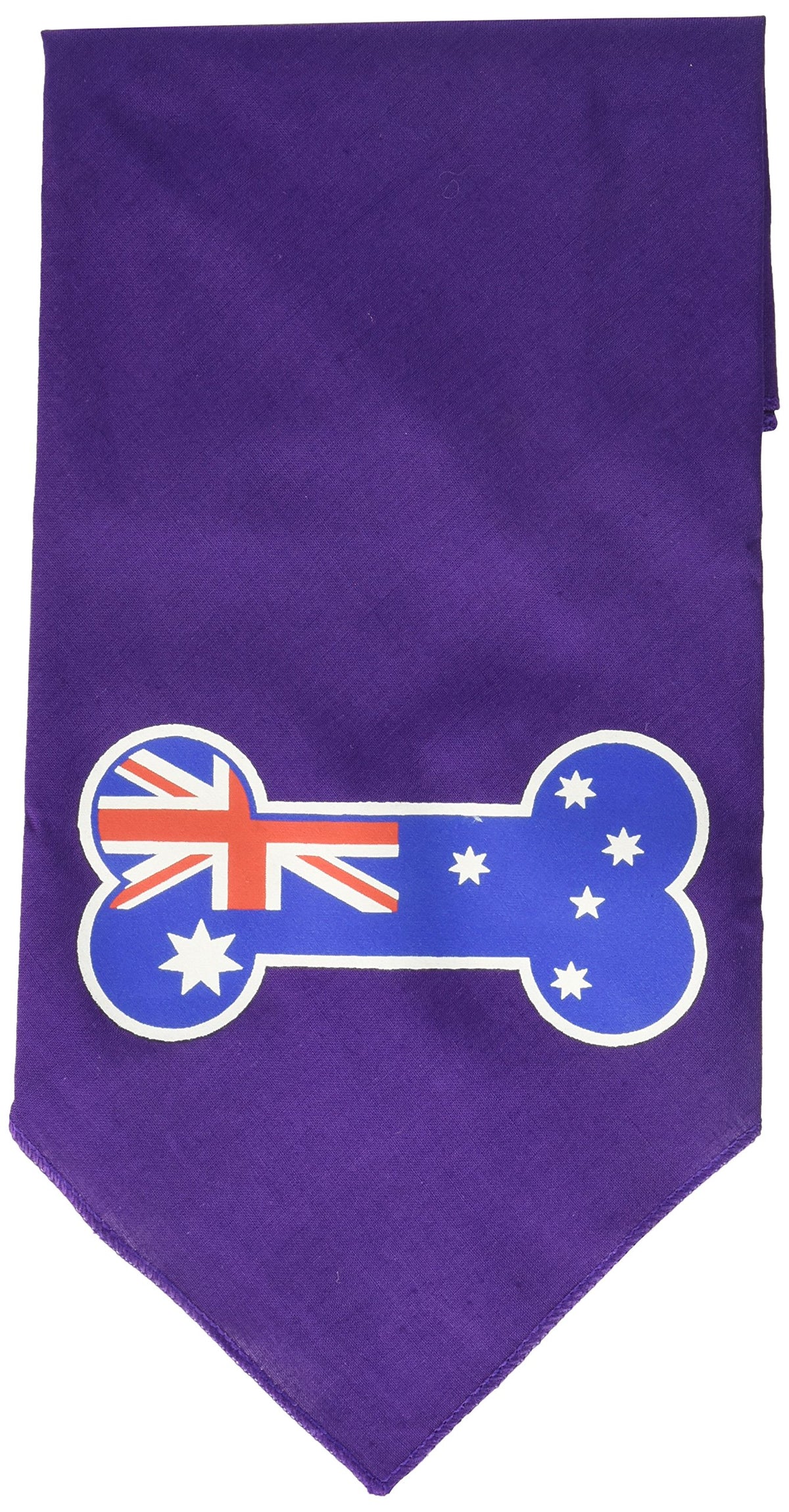 Mirage Pet Products Bone Flag Australian Screen Print Bandana for Pets, Large, Purple