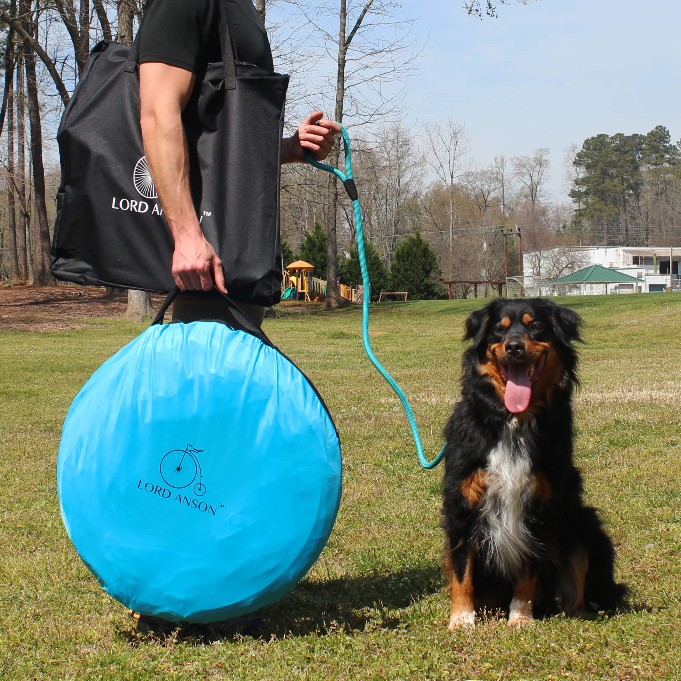 Lord Anson Dog Agility Set - Dog Agility Equipment - 1 Dog Tunnel, 6 Weave Poles, 1 Dog Agility Jump - Canine Agility Set For Dog Training, Obedience, Rehabilitation
