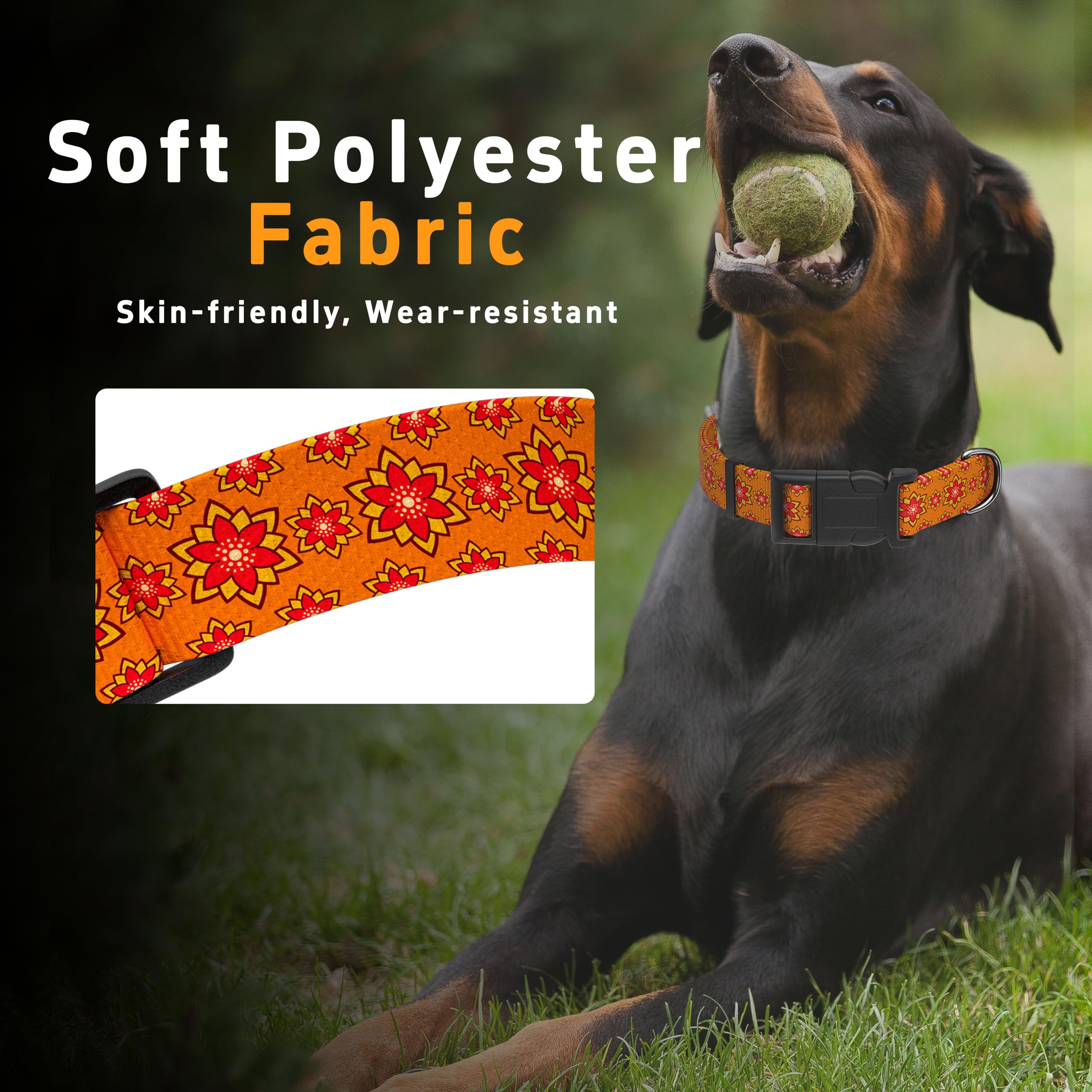 Seyezo Dog Collar, Classical Indian Spirit Boys Girls Puppy Collar For Small Medium Large Dogs, Adjustable Soft Indian Pet Colla