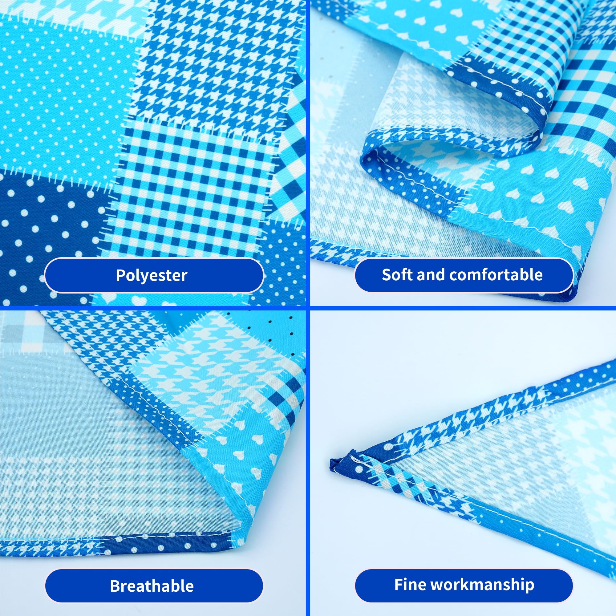 JpGdn 10pcs Dog Bandanas Patchwork for Medium Breed Dog Kerchief Triangle Bibs Scarves Pink Blue Yellow Girl Boy Grooming Costum