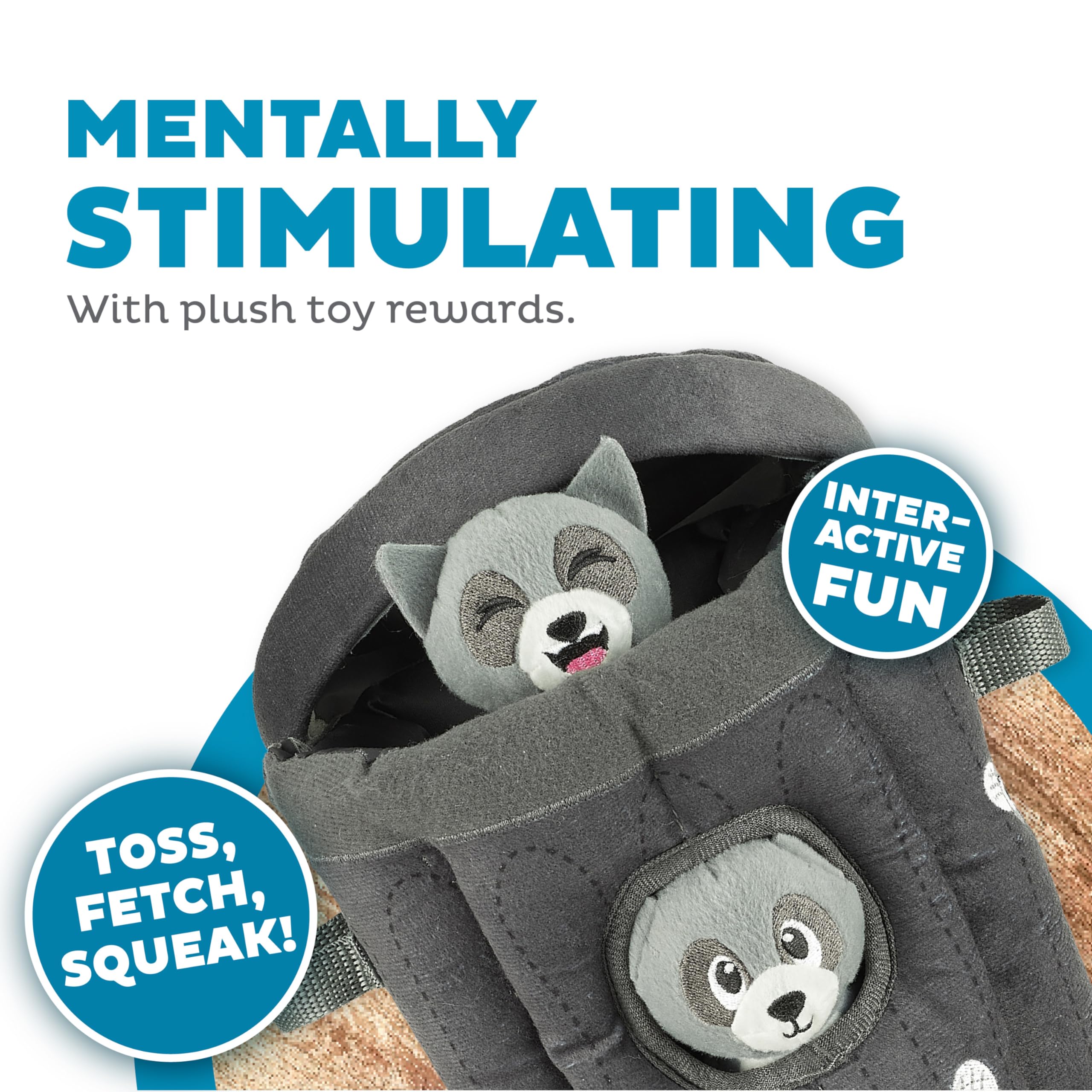 Outward Hound Hide A Raccoon Plush Dog Toy Puzzle