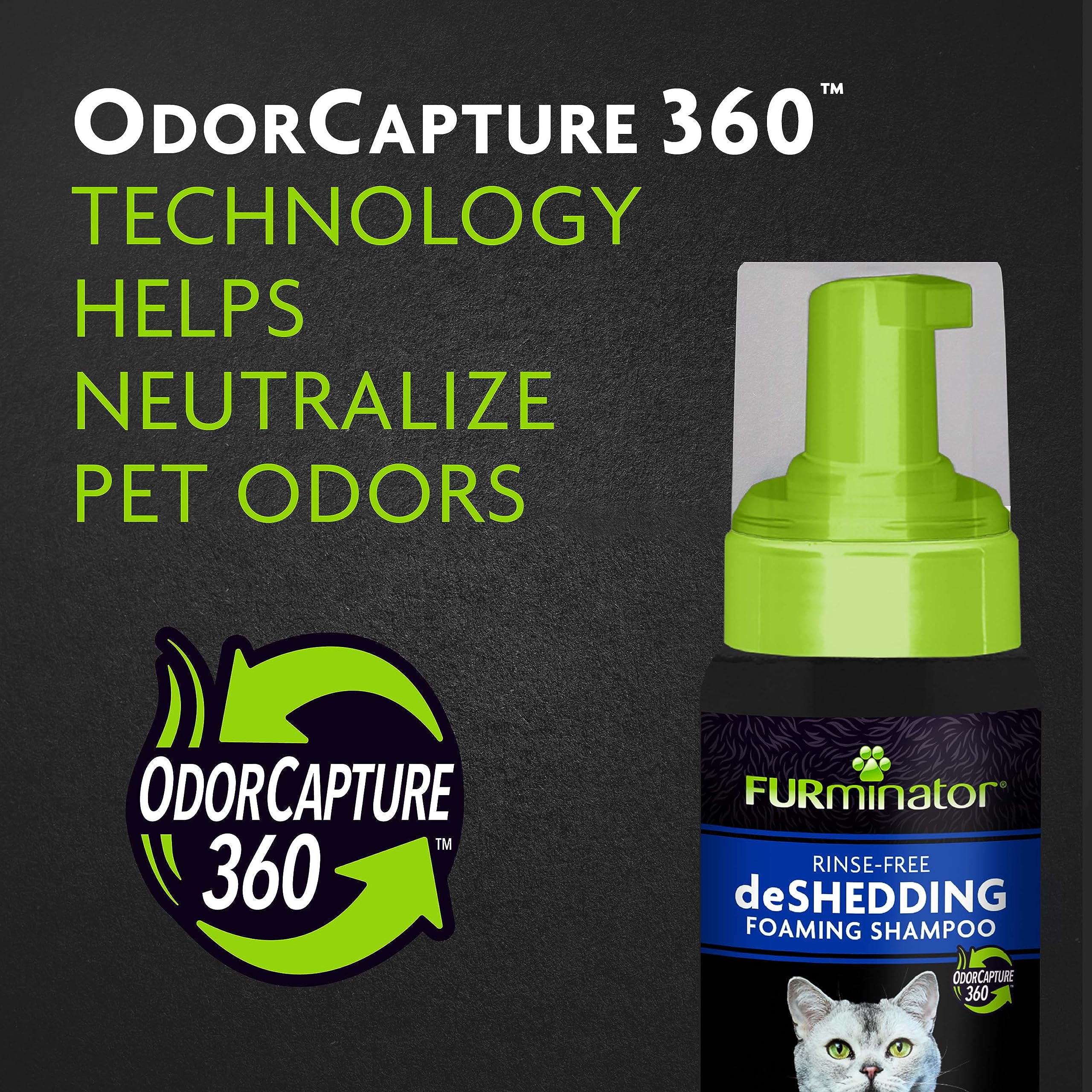 Furminator Rinse-Free Deshedding Foaming Shampoo For Cats, 8.5 Oz