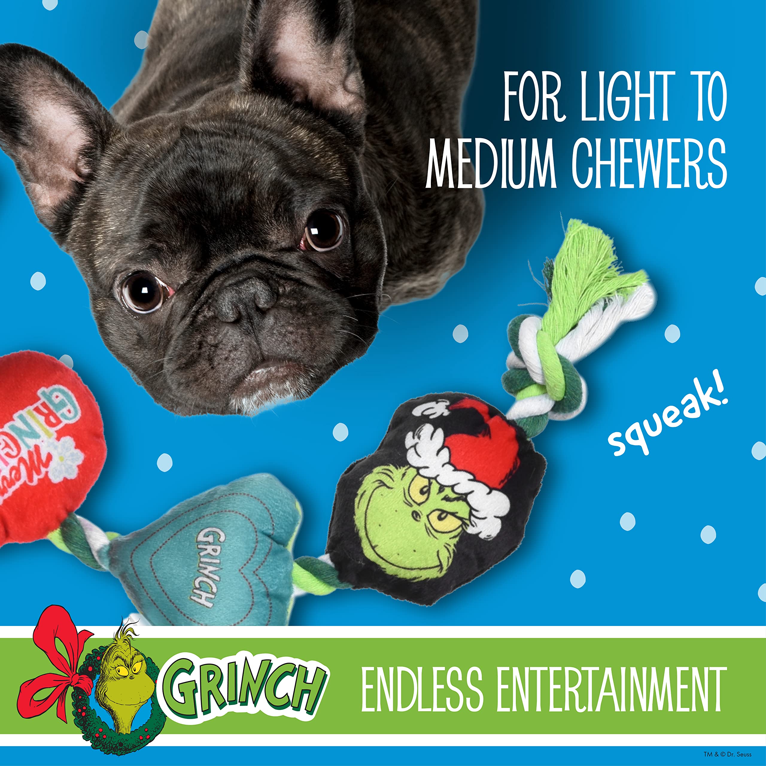 Dr. Seuss For Pets How The Gr Stole Christmas 14' Heart Rope Toy For Dogs | Squeaky Dog Toys, Rope Dog Toys, Holiday Toys For Dogs, Pet Christmas Stocking Gifts | The Gr Dog Toys (Ff25748)