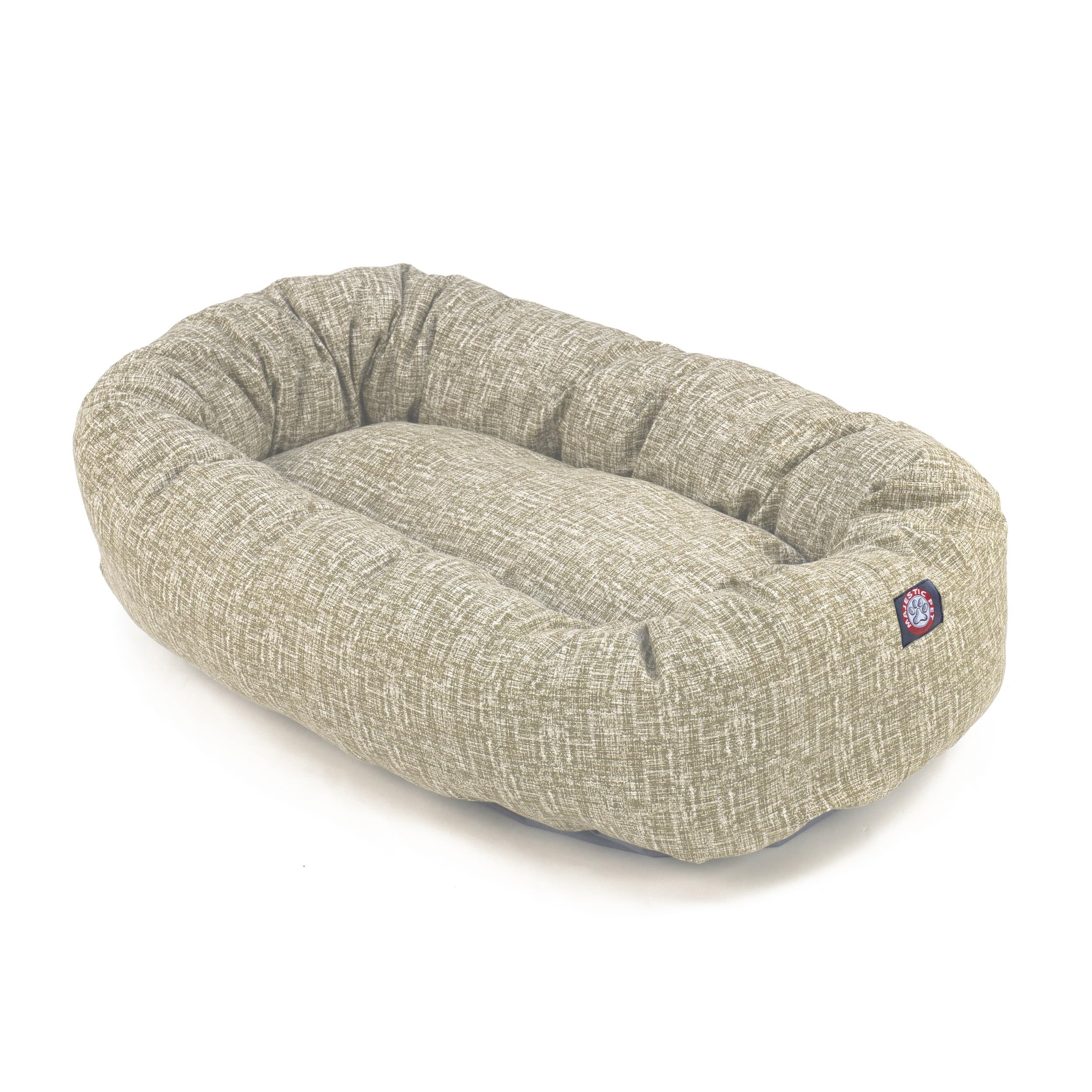 Majestic Pet 32 Inch Bagel Calming Dog Bed Washable - Cozy Soft Round Dog Bed with Spine Support for Dogs to Rest Their Head - F