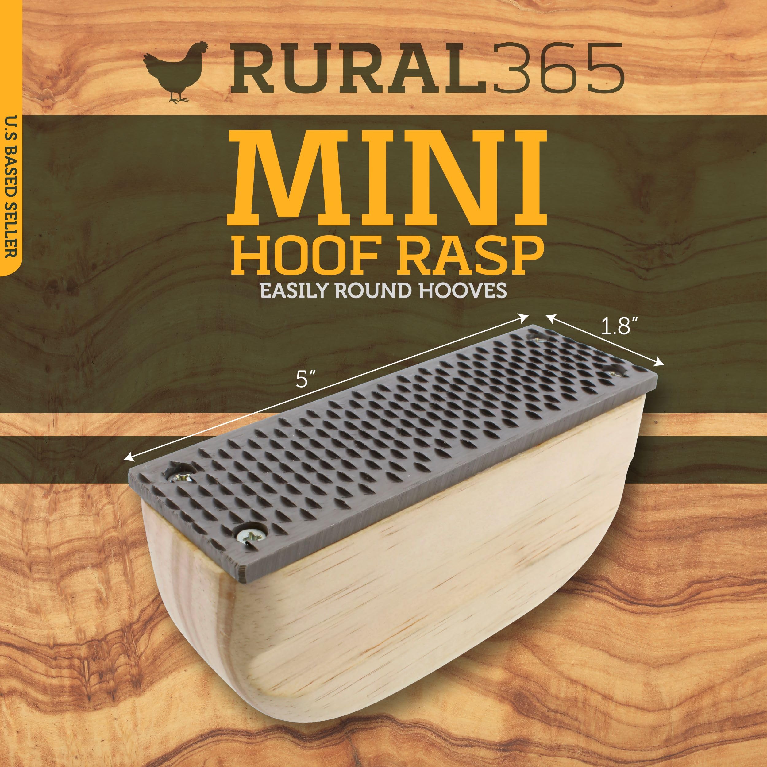 Rural365 Farrier Rasp With Wooden Handle, Mini Hoof Rasp File – Farrier Supplies For Miniature Horse, Pigs, Goats