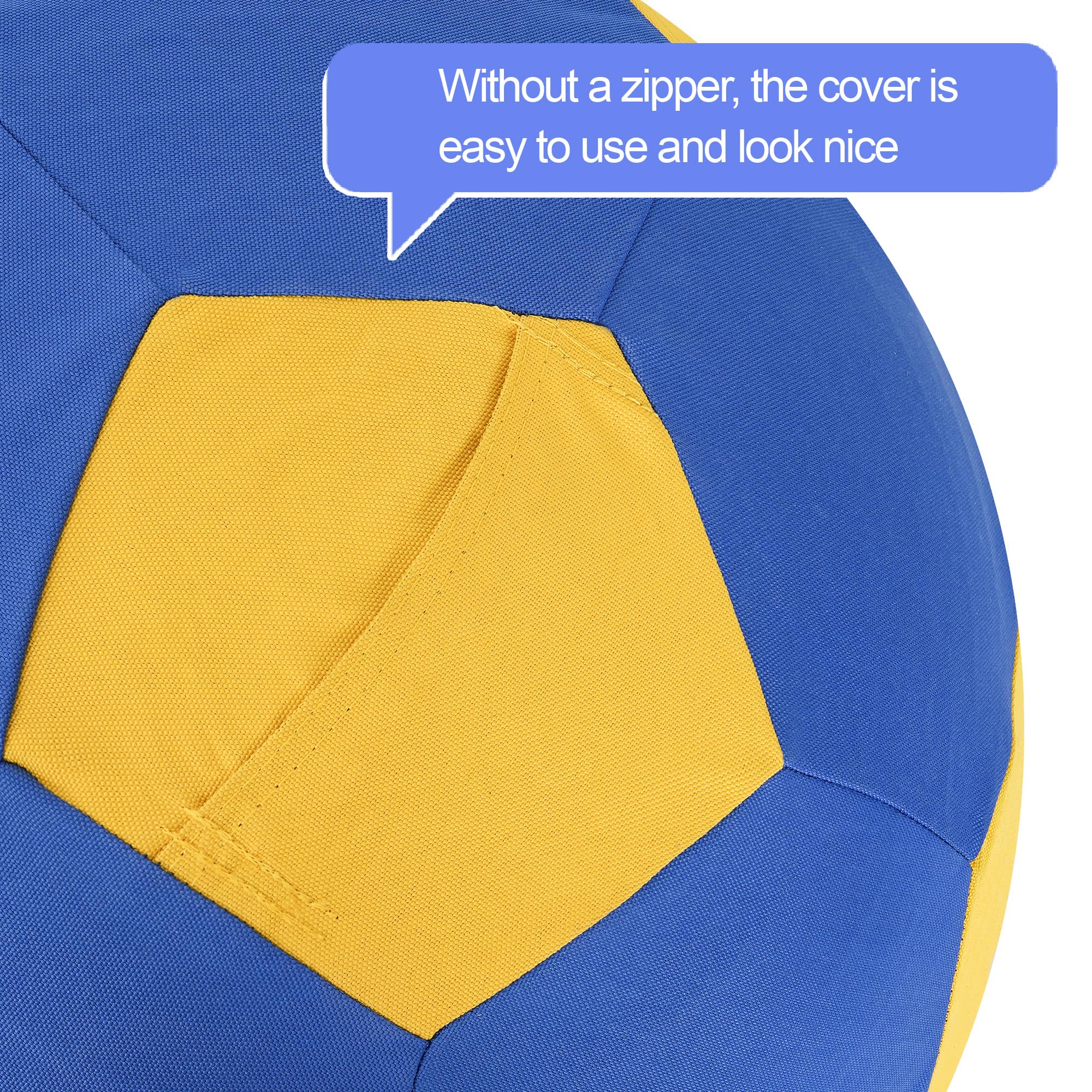 Anc Pop Herding Ball For Dogs Horse Ball & Cover 25'' For Horses Large With Hand Pump For Play, Blue And Yellow