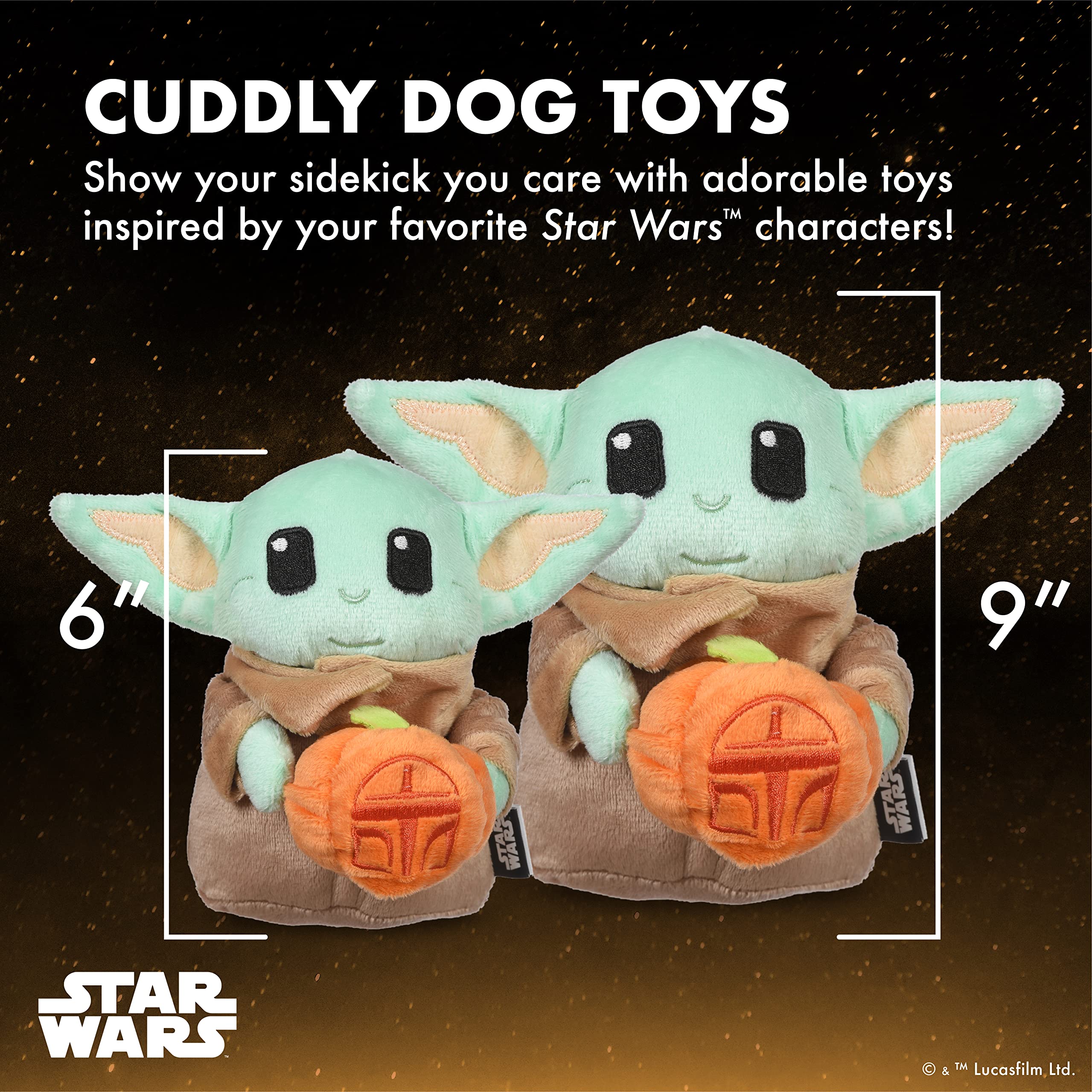 Star Wars For Pets Star Wars Halloween Grogu Pumpkin 6    Squeaky Plush Pet Toy Squeaky Toy | Star Wars Dog Toys, The Child | St