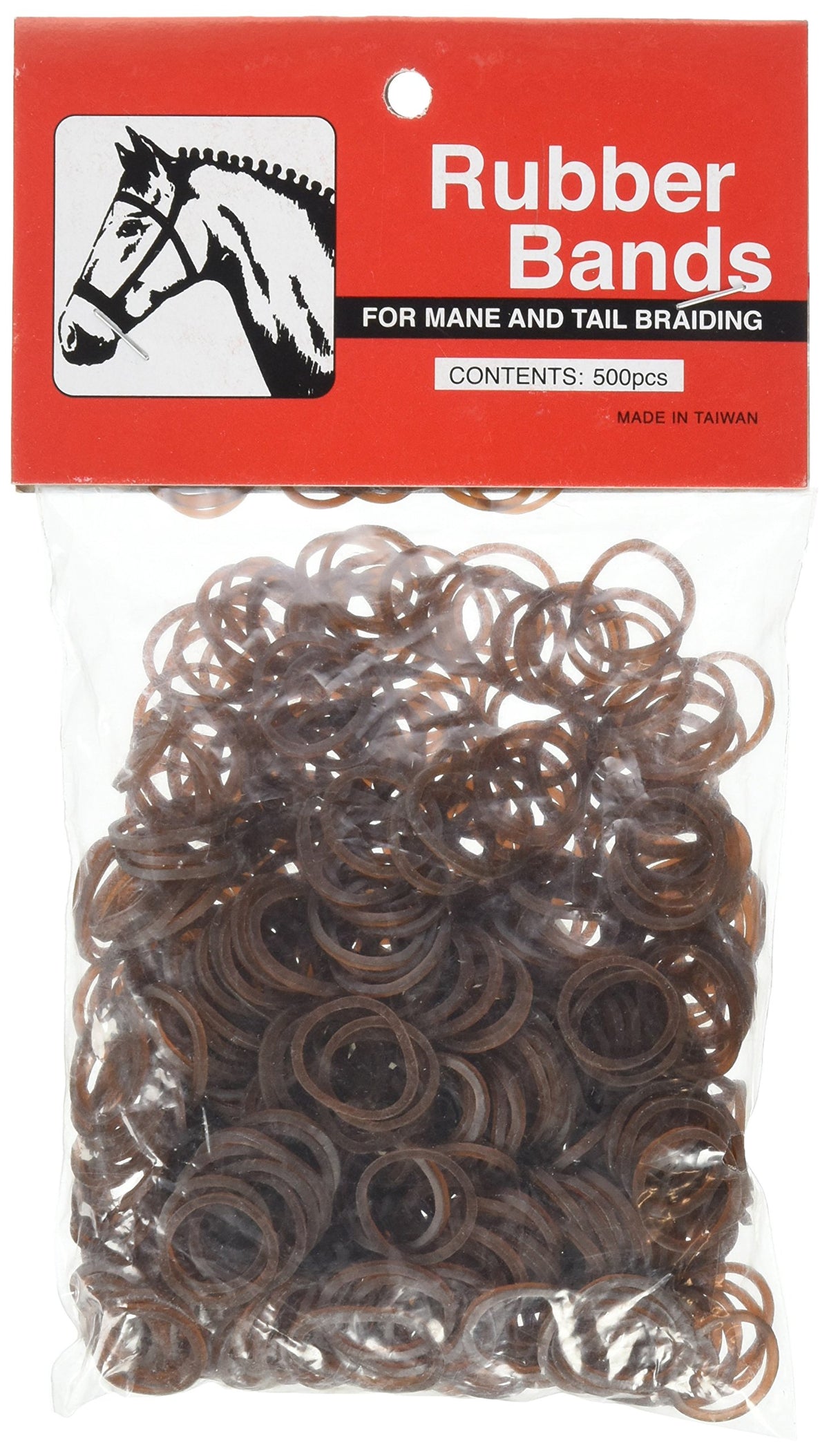 Partrade 245913 222695 Rubber Braid Bands, Brown, 5'