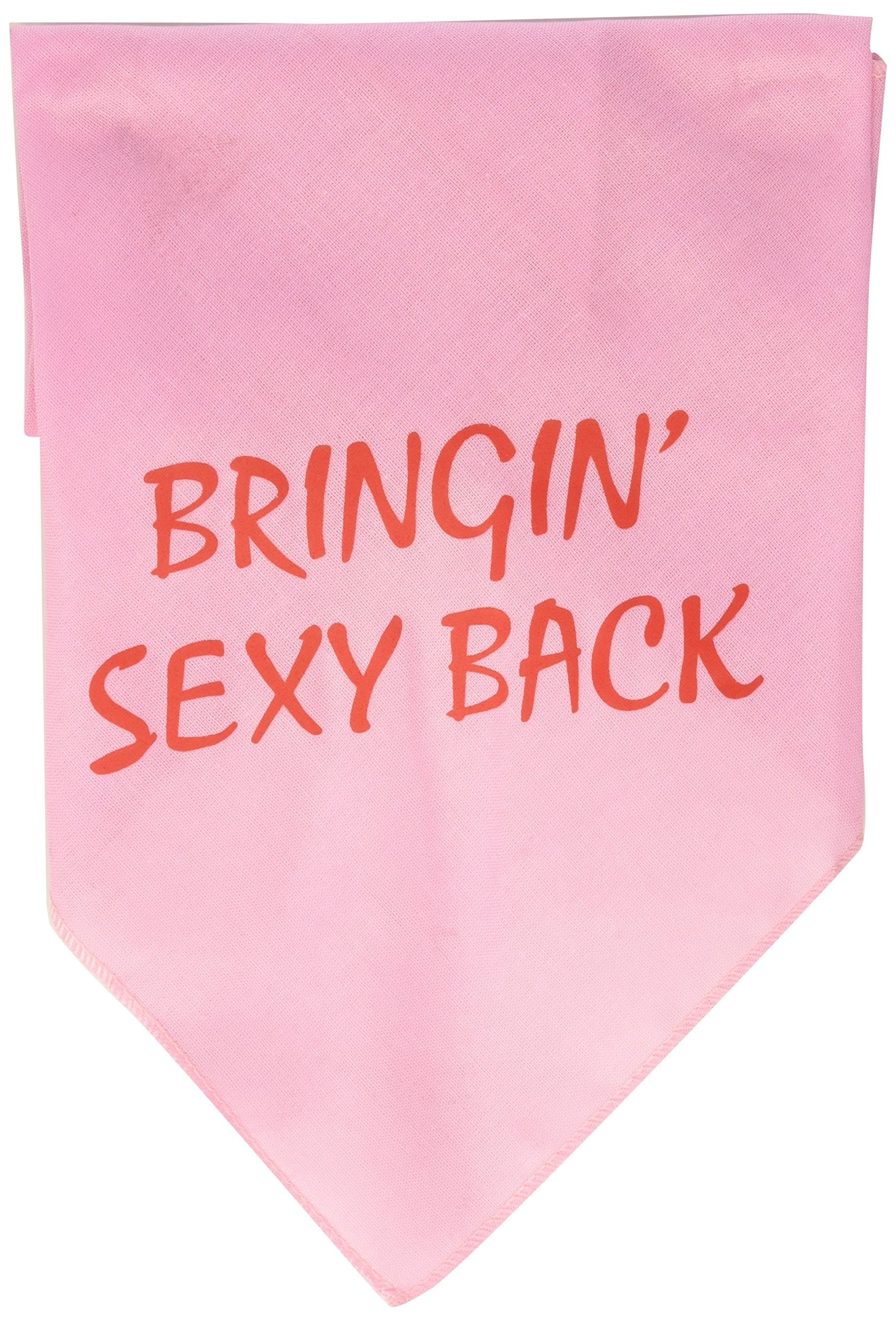 Mirage Pet Products Bringin Sexy Back Screen Print Bandana for Pets, Large, Light Pink