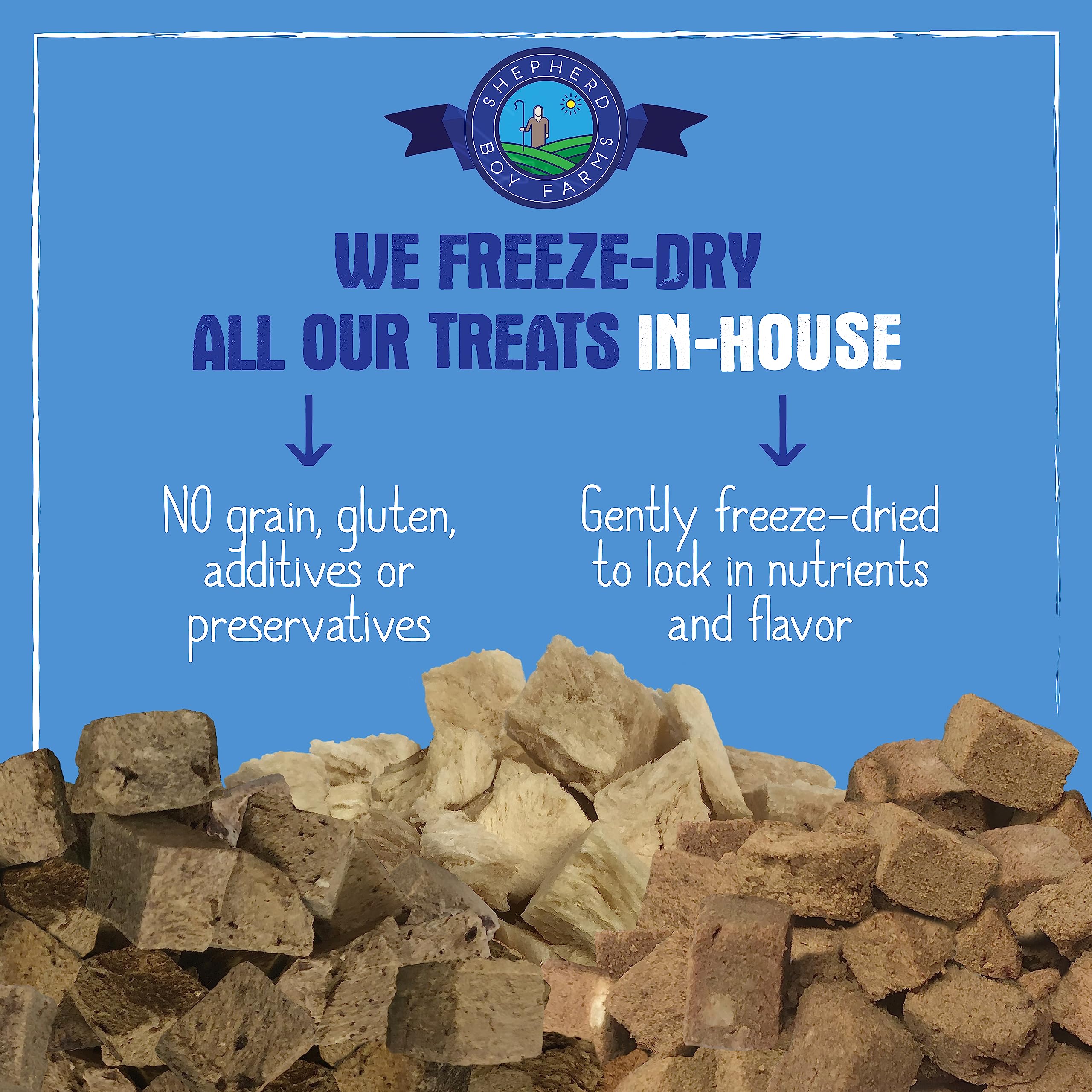 Shepherd Boy Farms Freeze Dried Dog and Cat Treats, Chicken Liver, All Natural Single Ingredient Freeze-Dried Dog Treat & Snacks