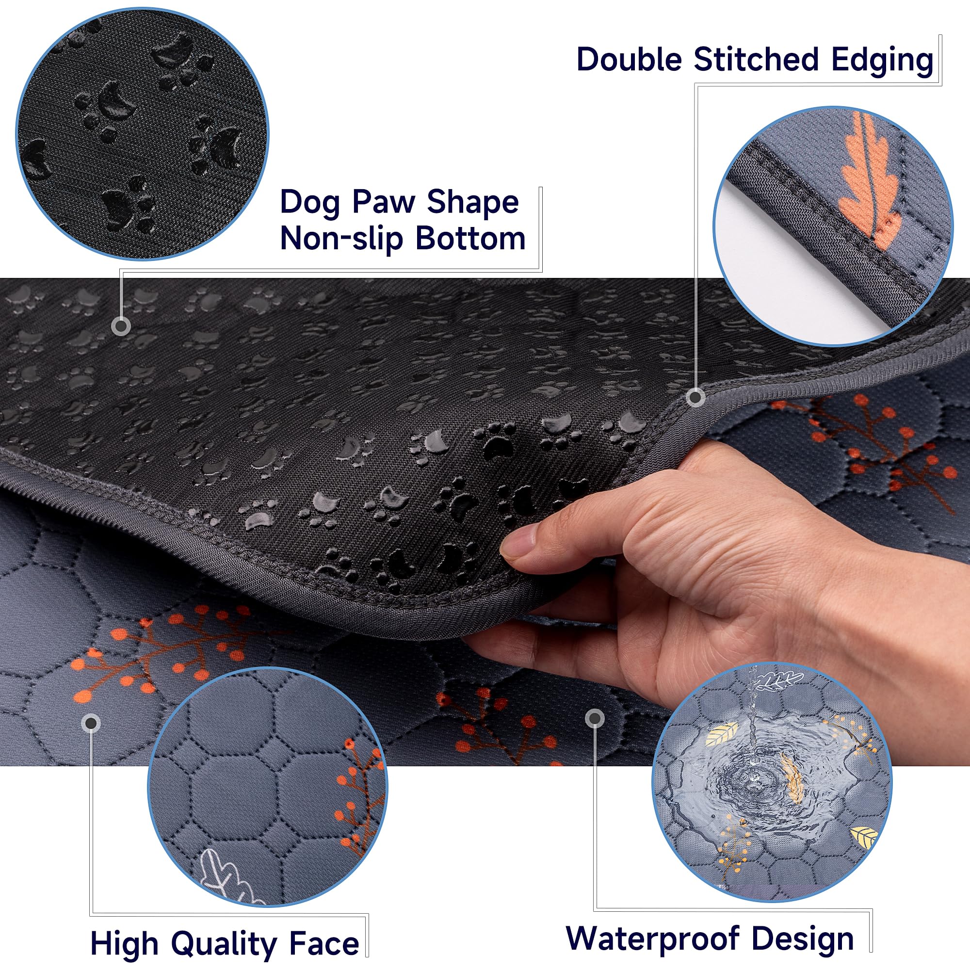 Sunheir 2-Pack Extra Large Reusable Dog Mat For Floor, Dog Playpen, Non-Slip Waterproof Dog Pee Pad, Super Absorbent Washable Pee Pads For Dogs, Pet Whelping Pads, Crate, Potty Training - 36' X 72'