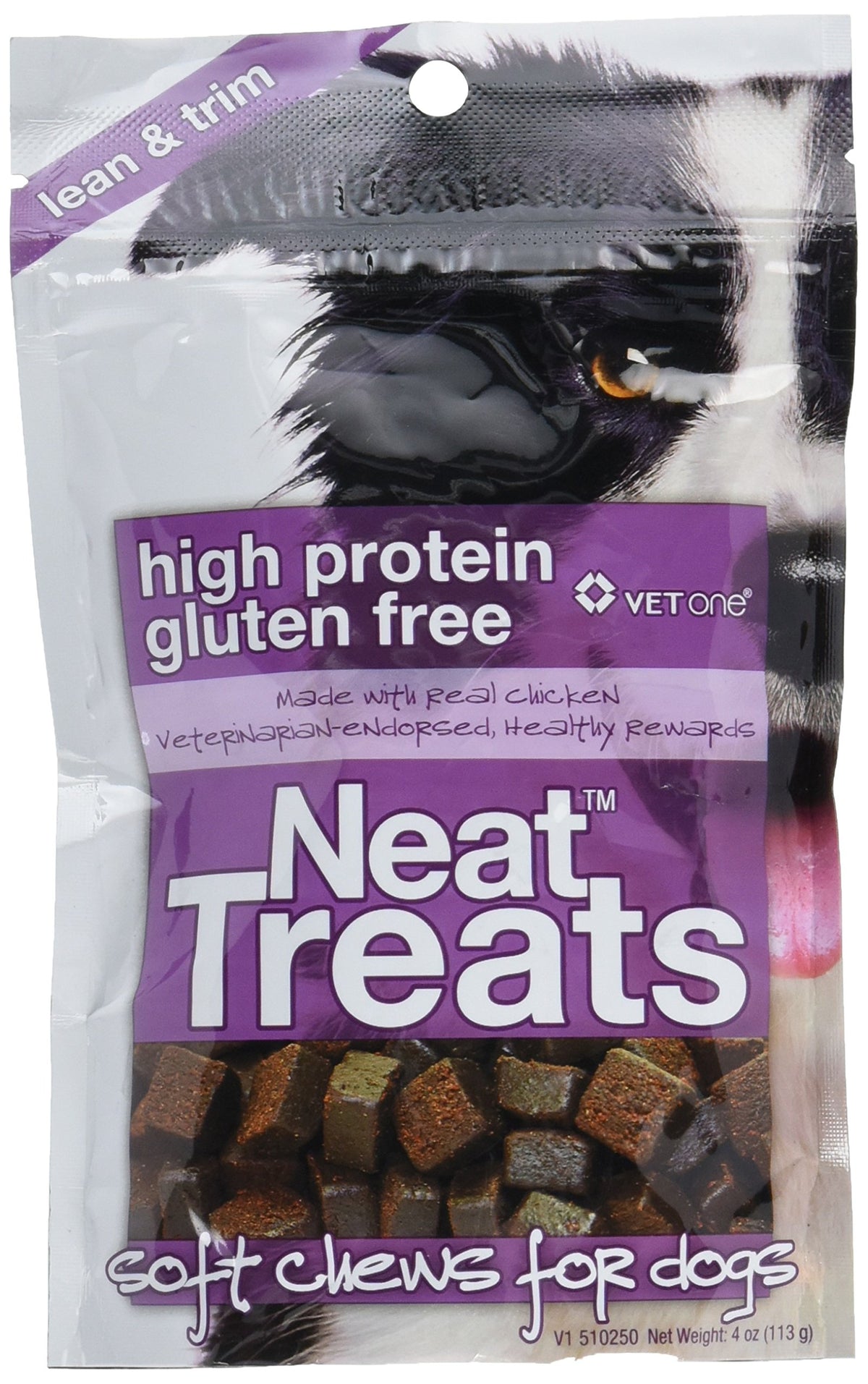 Vet One Neat Treats Soft Chews For Dogs - Veterinarian Formulated High Protein & Gluten Free Training Treat - Real Chicken - 4 O