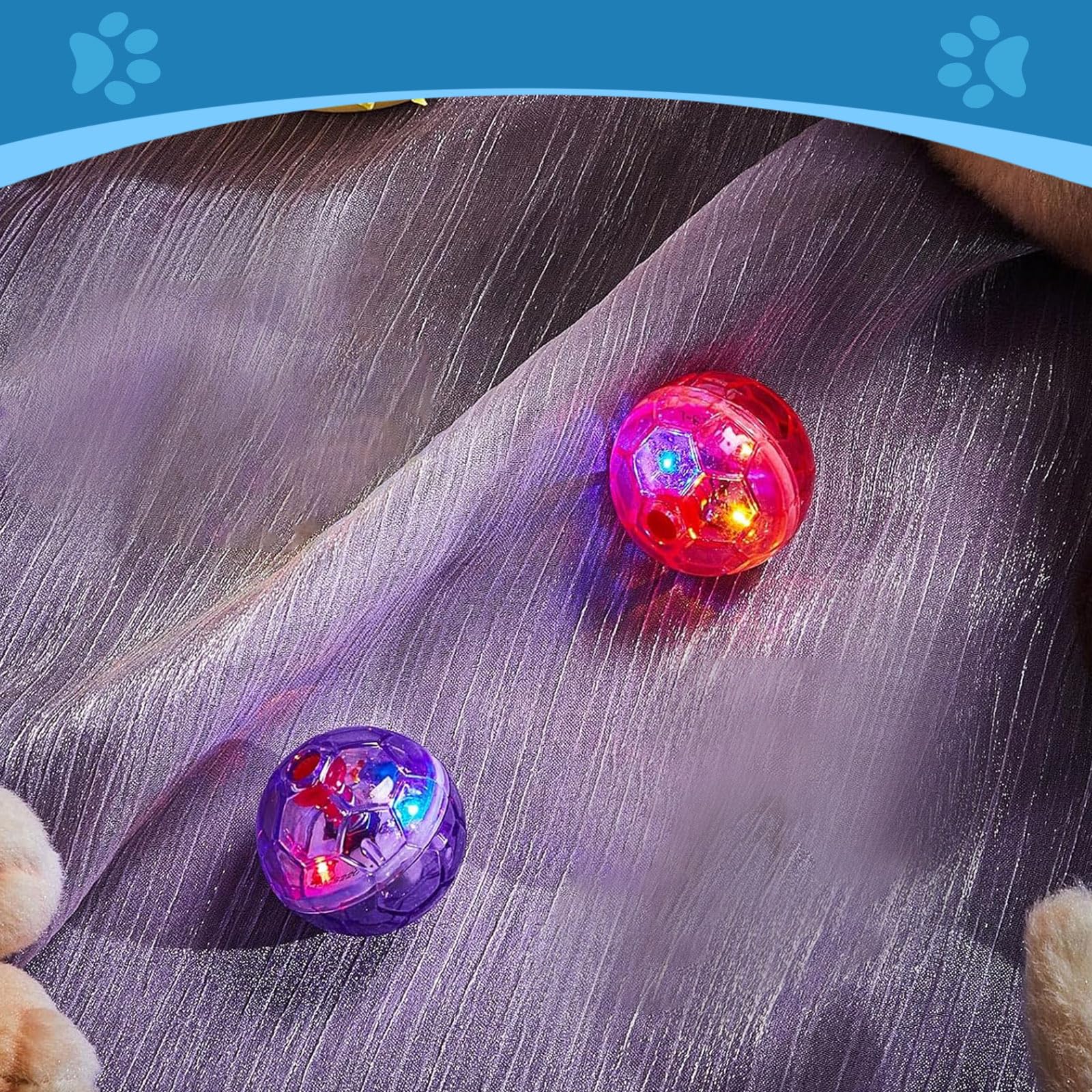 Sratte 2 Pcs Cat Ball Ghost Hunting Light Up Cat Balls Toys Motion Led Motion Activated Flash Glowing Lighted Dog Interactive To