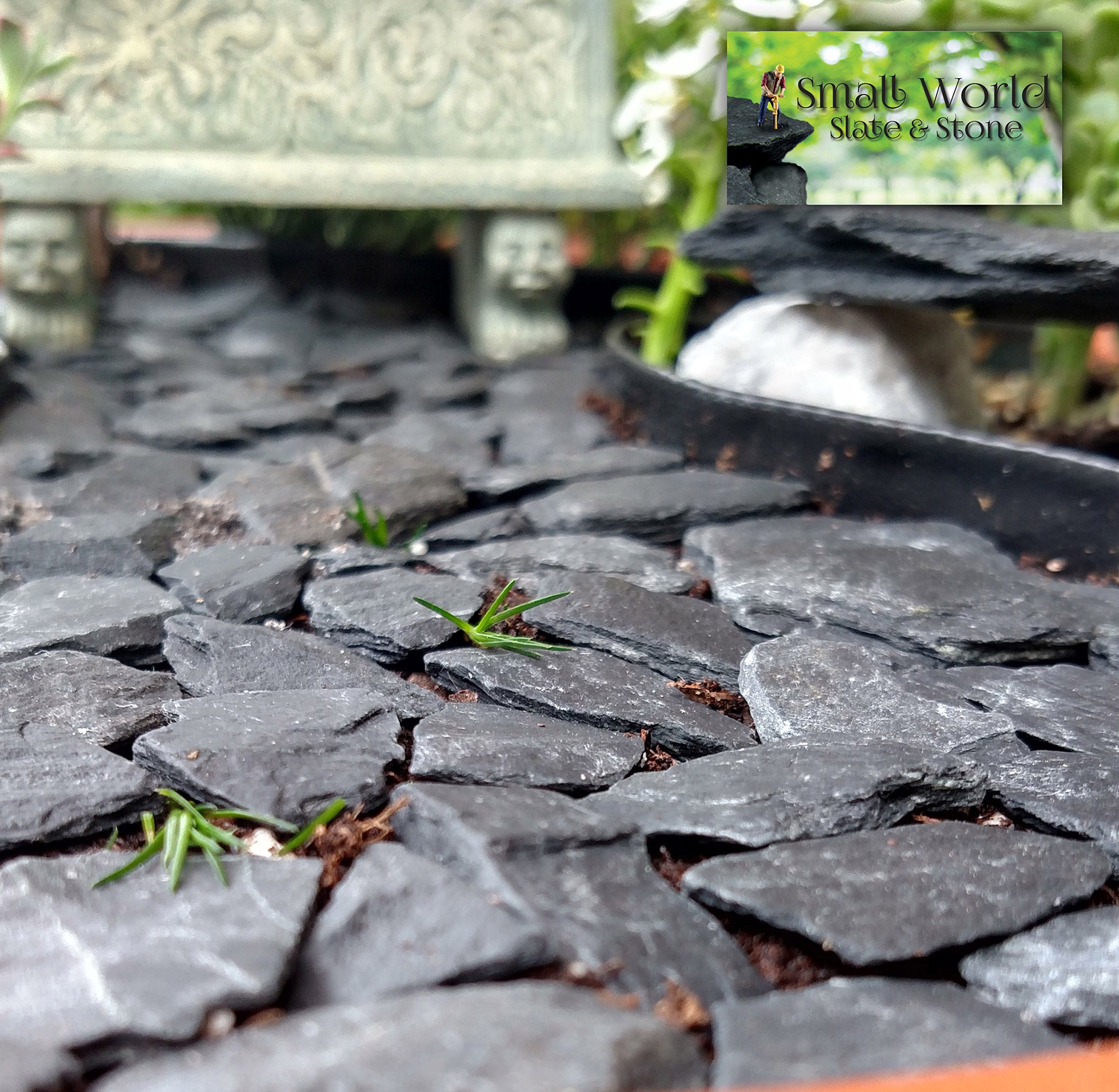 Natural Slate Stone -1/2 To 1 Inch Stones For Miniature Or Fairy Garden, Aquarium, Model Railroad & Wargaming (1)