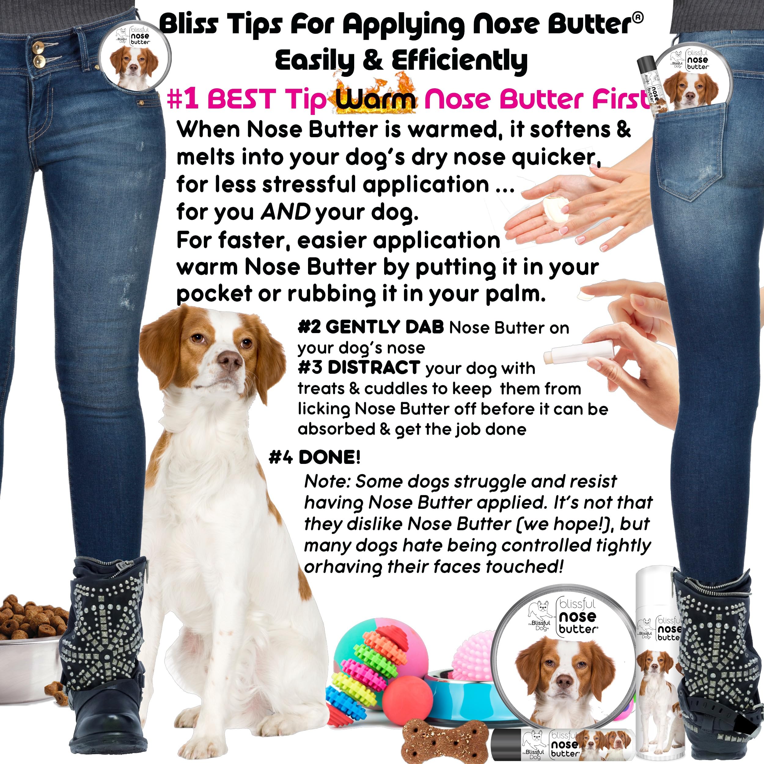 The Blissful Dog Brittany Spaniel Unscented Nose Butter, 4-Ounce