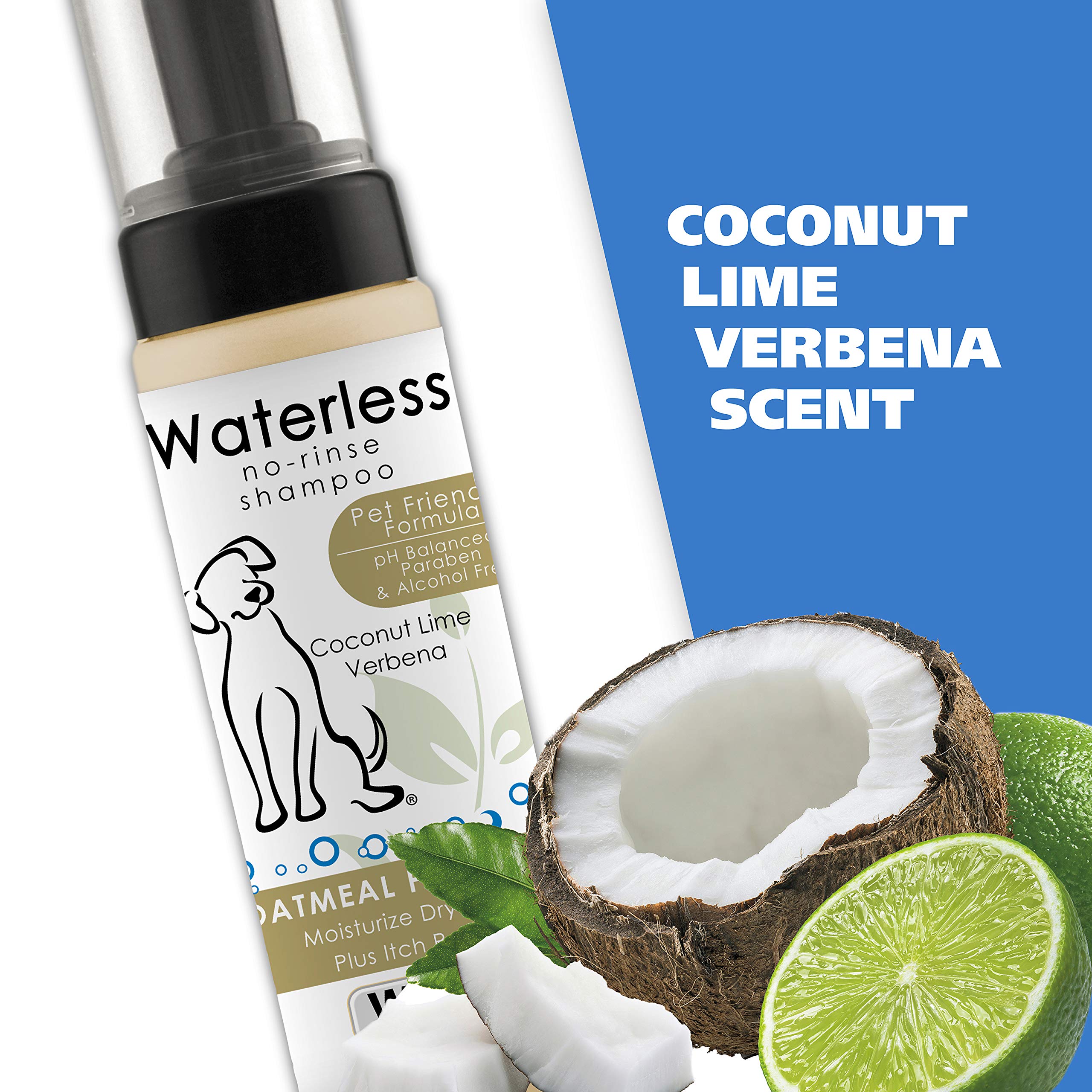 Wahl Waterless No Rinse Shampoo for Pets - Oatmeal & Coconut Lime Verbena, 7.1 Fl Oz - Cleans, Conditions & Detangles Dogs & Cats
