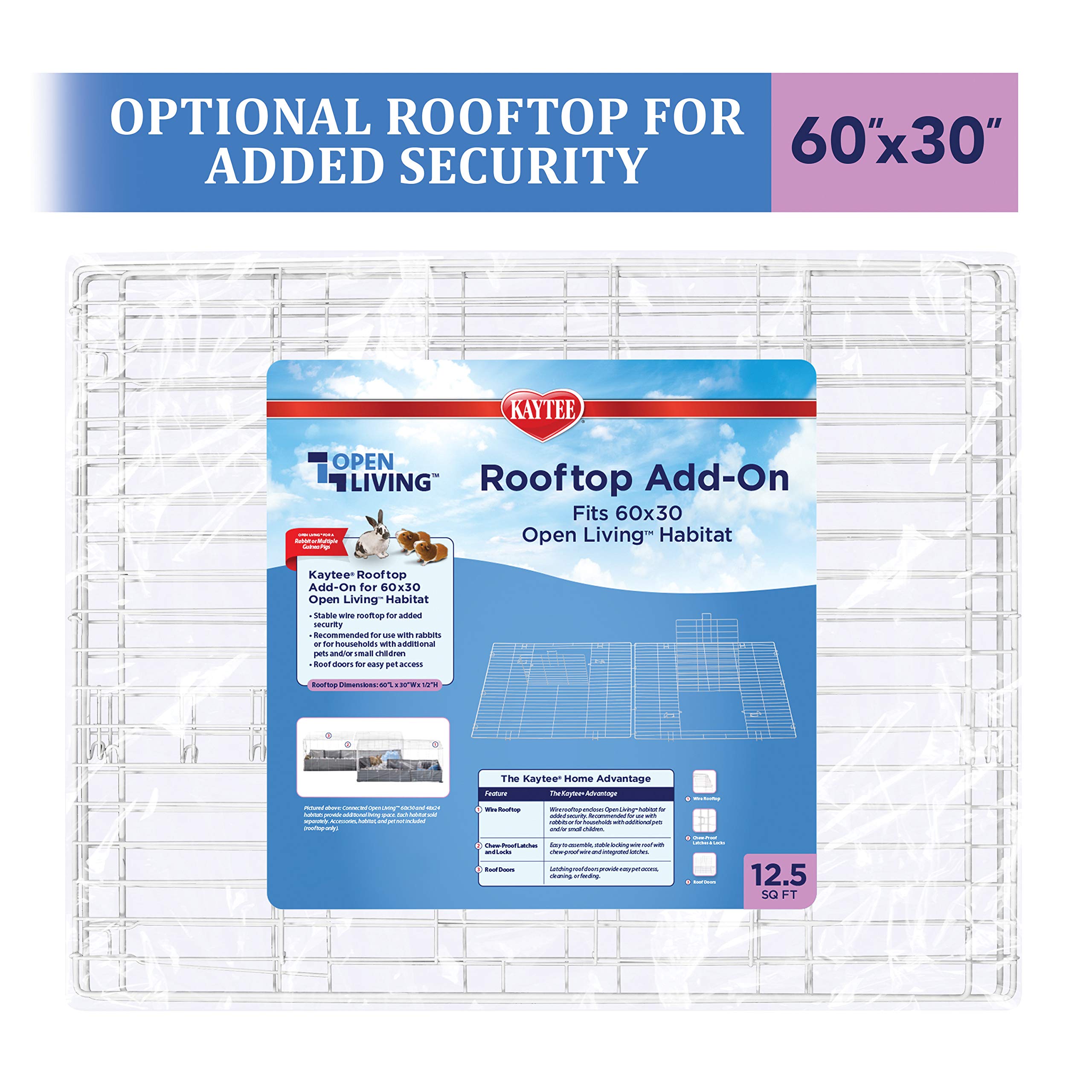 Kaytee Open Living Pet Rabbit Or Guinea Pig Habitat Rooftop Add-On 60' X 30'