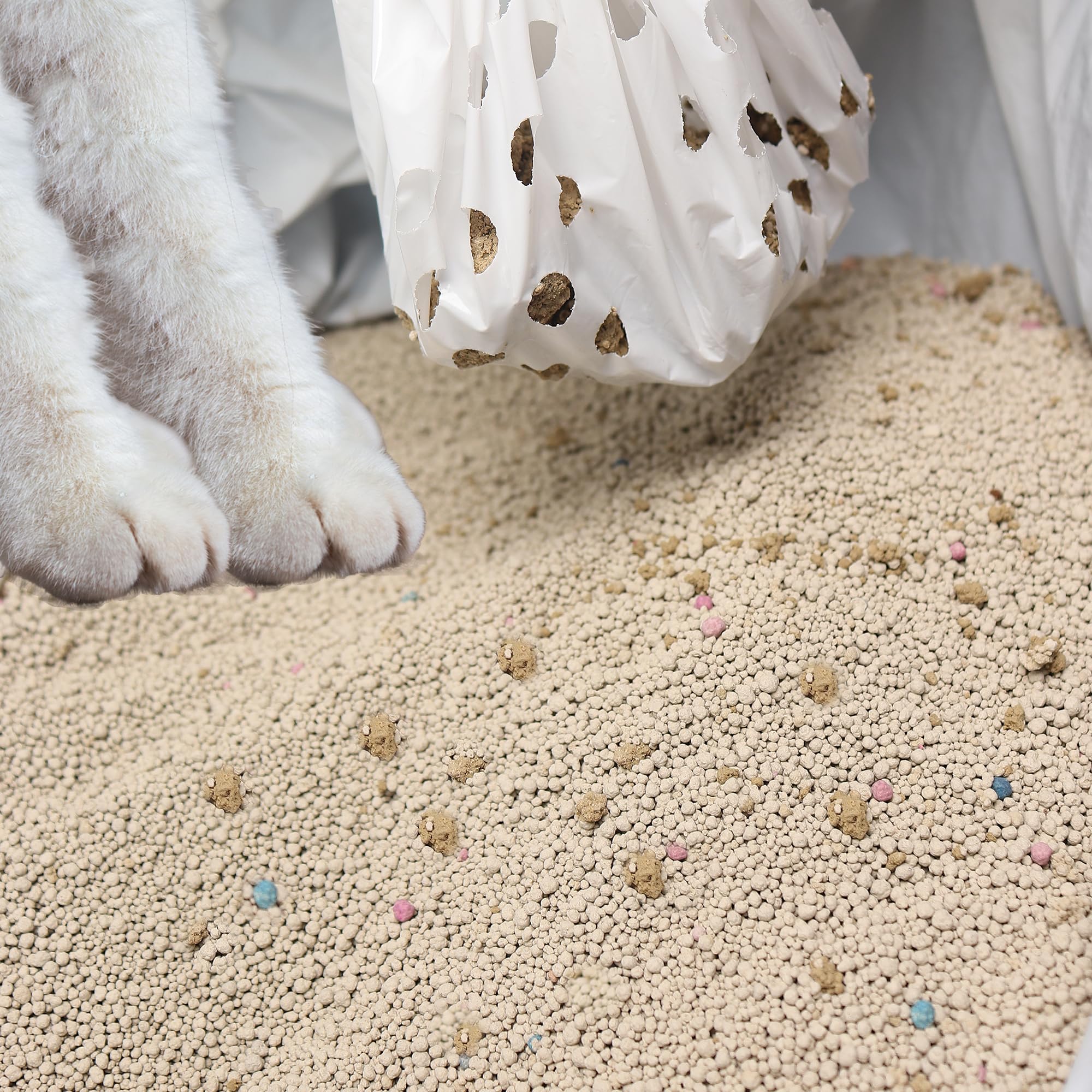 Sifting Cat Litter Box Liners Bags with Holes-Drawstring Scratch Resistant Waste (1, 36x18 Inch (Pack of 7))