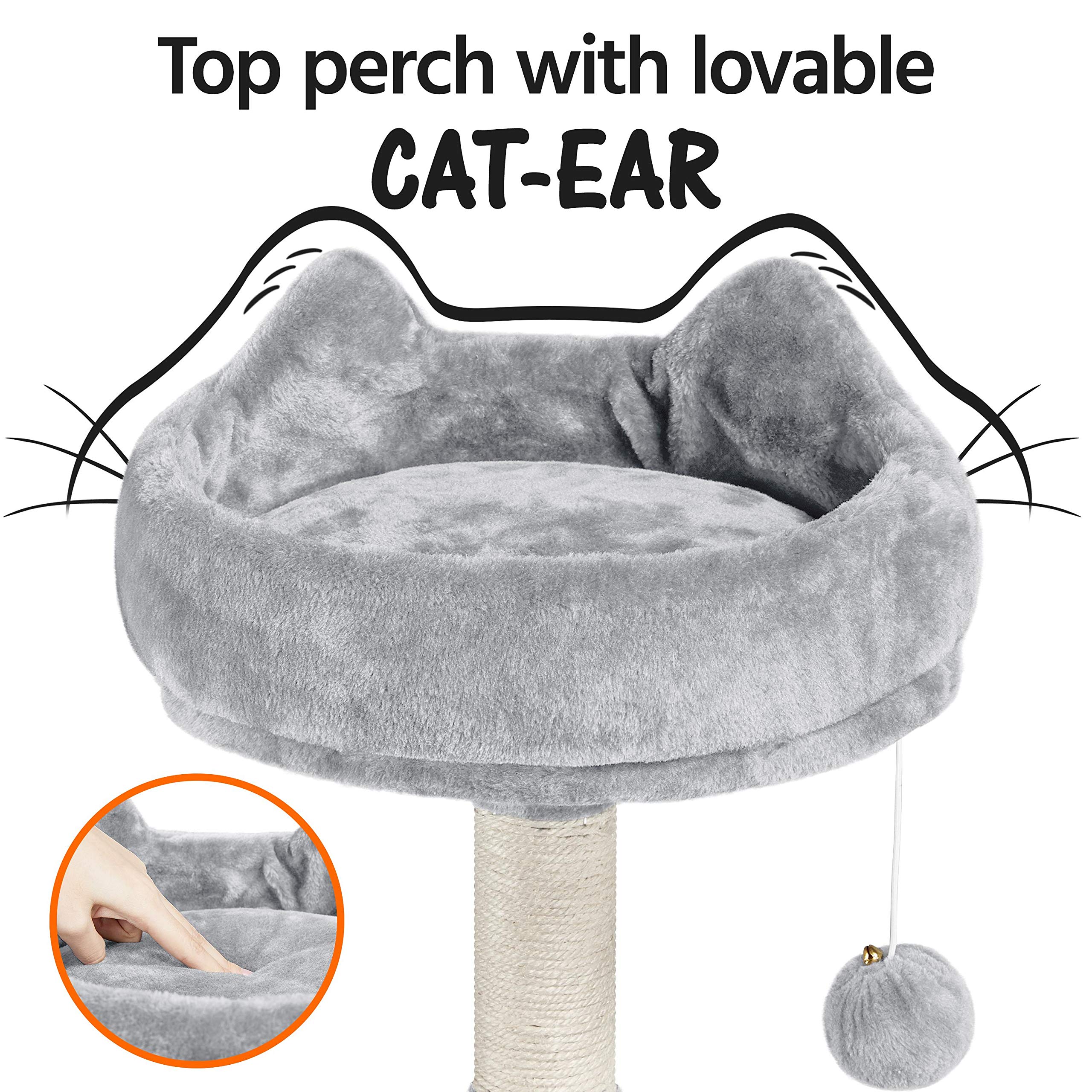 Yaheetech Multi-Level Cat Tree Condo Furniture 54.5', With Large Perch, 2.8'' Sisal Scratching Posts, Hammock, Basket, Fuzzy Ball, Stable Cat Tower Play Center Cat House