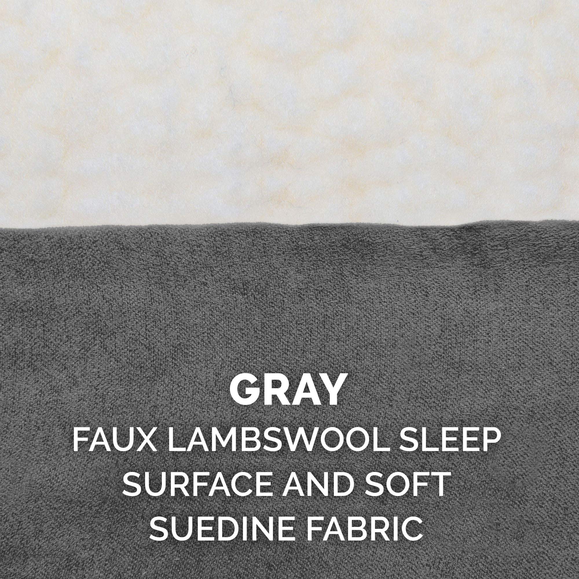 Furhaven Replacement Dog Bed Cover Sherpa & Suede Mattress, Machine Washable - Gray, Jumbo Plus (Xx-Large)