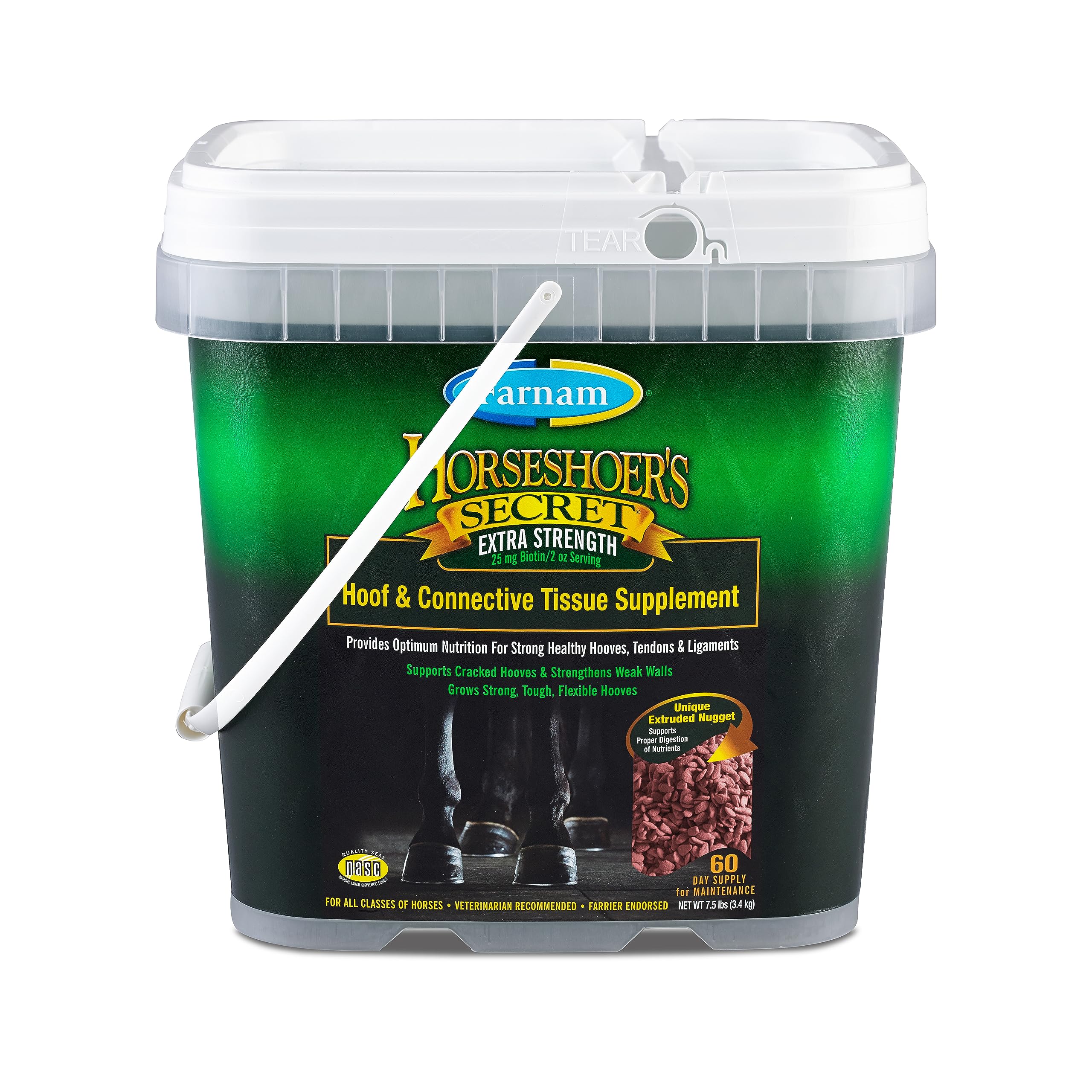 Farnam Horseshoers Secret Extra Strength Hoof Supplements & Connective Tissue Supplement, Promotes Strong, Healthy Hooves, Tend