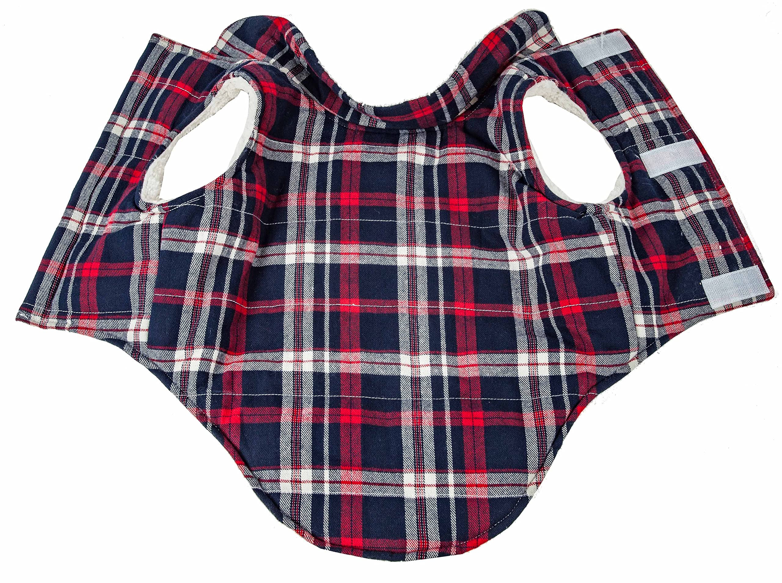 Pet Life  'Puddler' Classical Plaid Dog Coat - Insulated Plaid Dog Jacket with Reversible Sherpa Lining - Winter Dog Clothes for