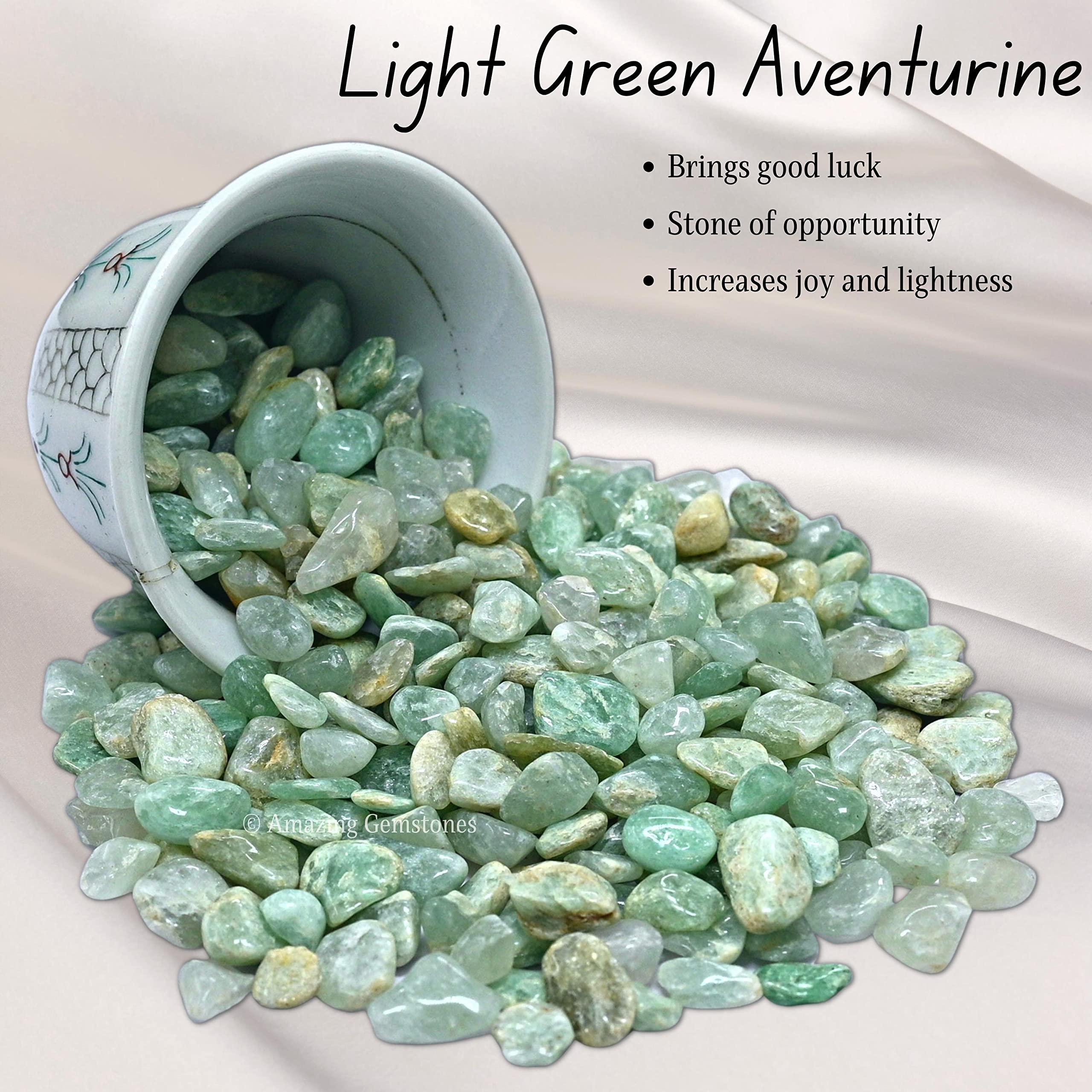 Amazing Gemstone Light Green Aventurine Crystal Chips Aquarium Gravel Rocks - Green Aventurine Chips Bulk Fish Tank Gravel, Smal