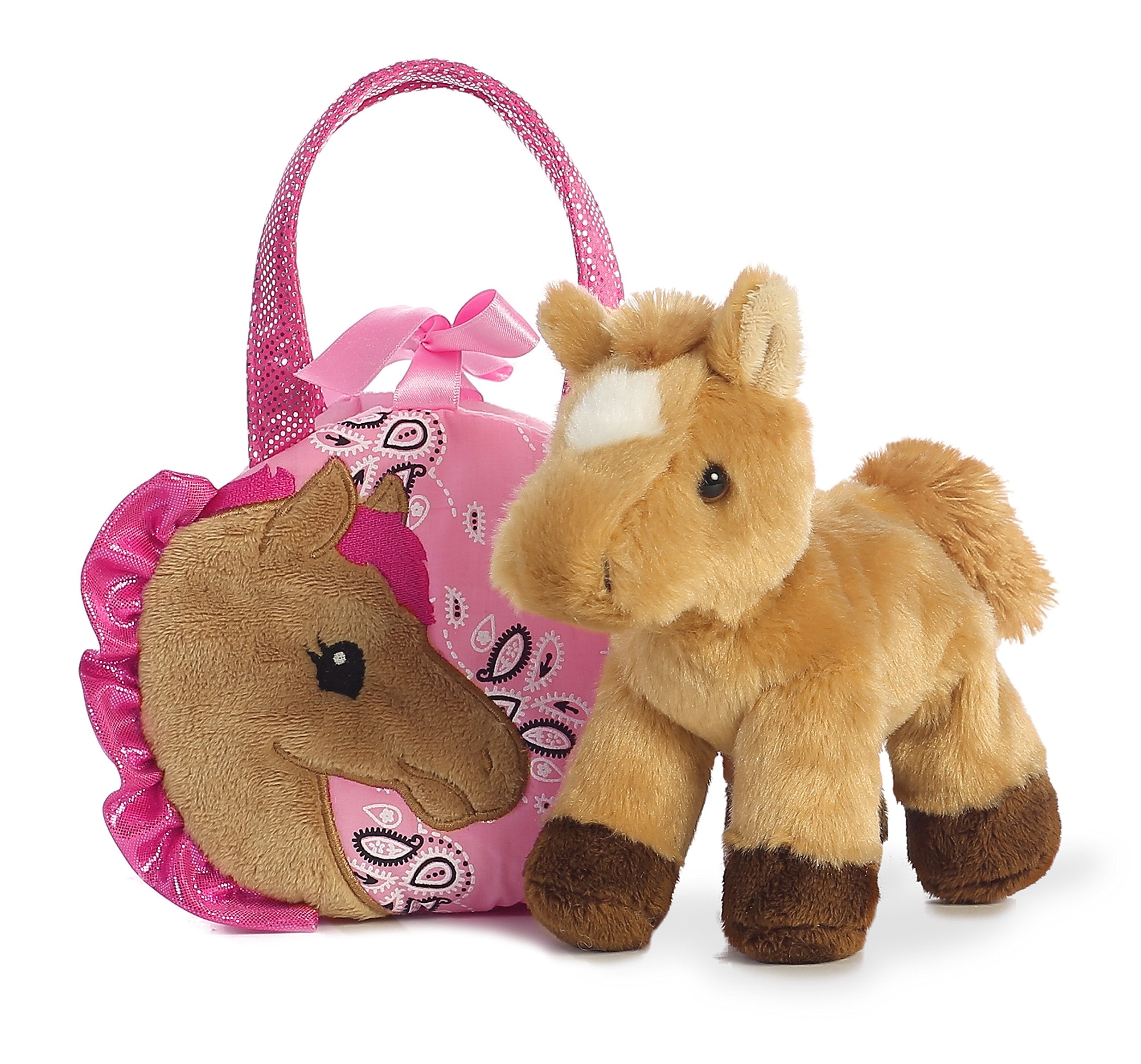 Aurora World Fancy Pals Pretty Pony Pet Carrier Pink, 5.5'