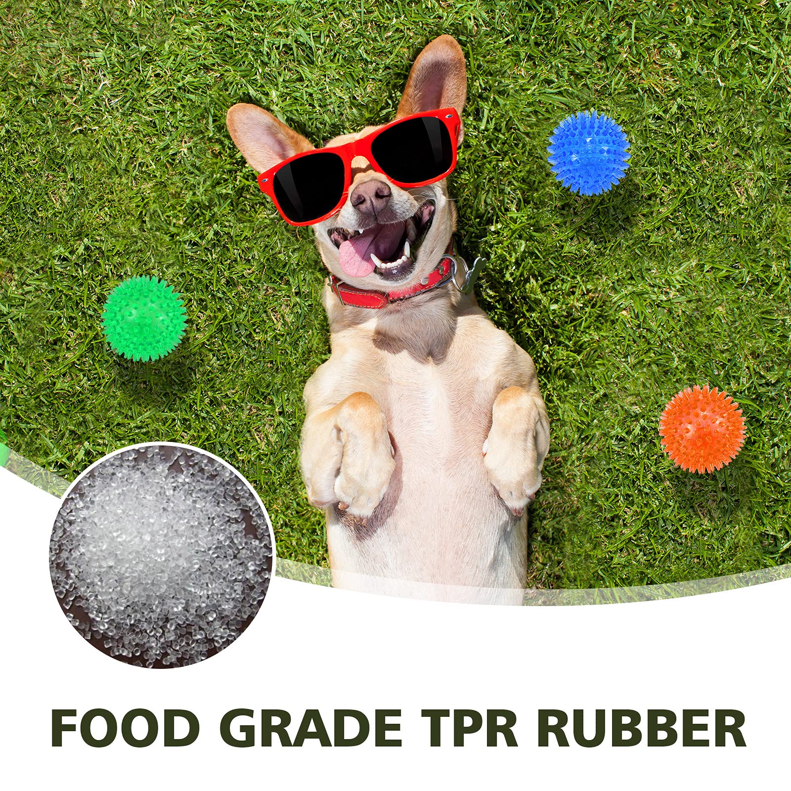 petizer 3-Pack 2.5 Inch Squeaky Dog Toy Balls, Floating Dog Pool Balls, Dog Spiky Balls, Interactive Fetch Toys for Puppy, Dog C